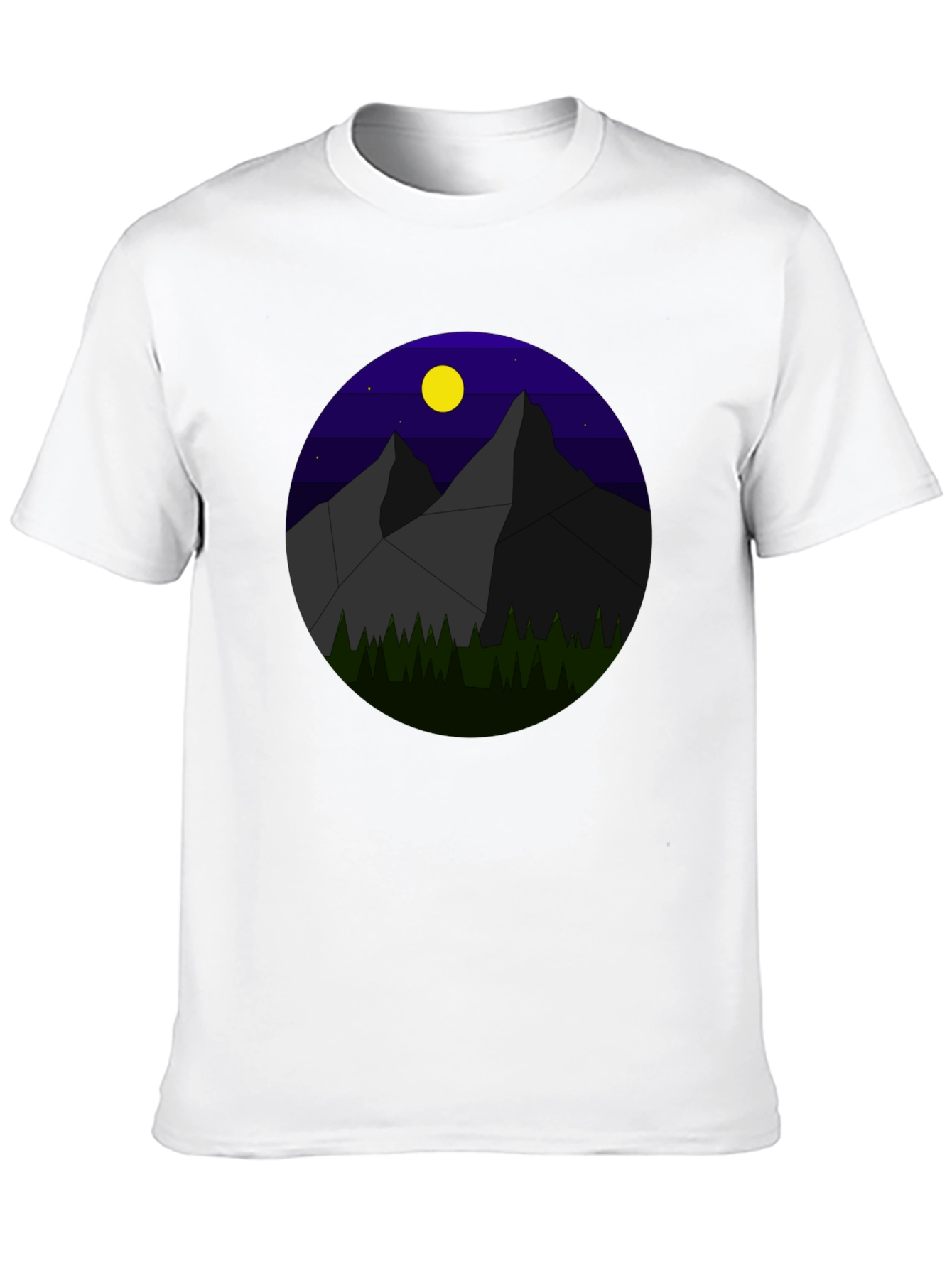 Geometric Mountain Nightscape T-Shirt