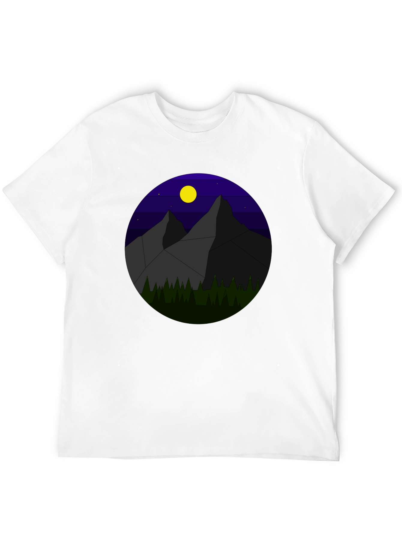 Geometric Mountain Nightscape T-Shirt