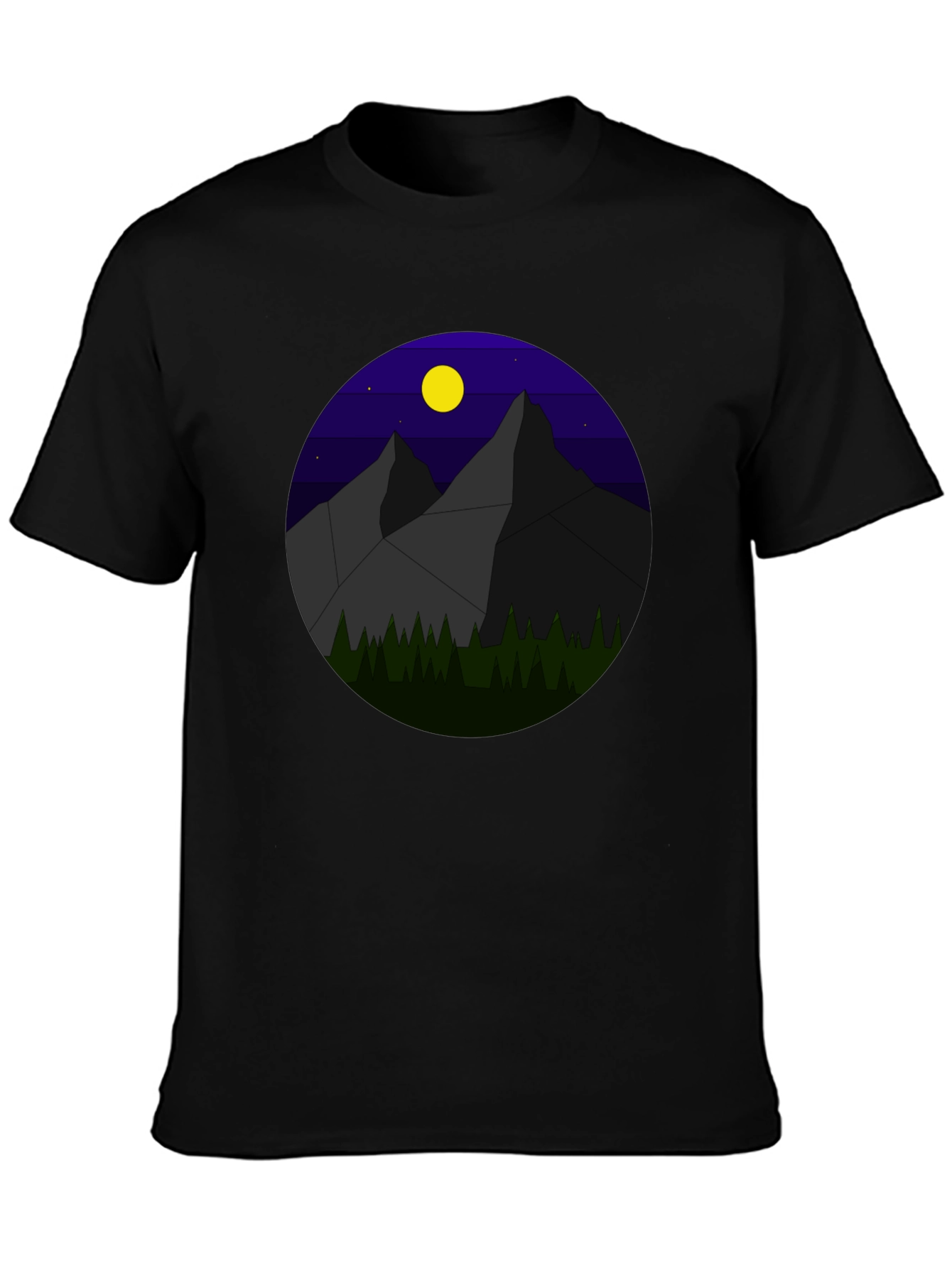 Geometric Mountain Nightscape T-Shirt