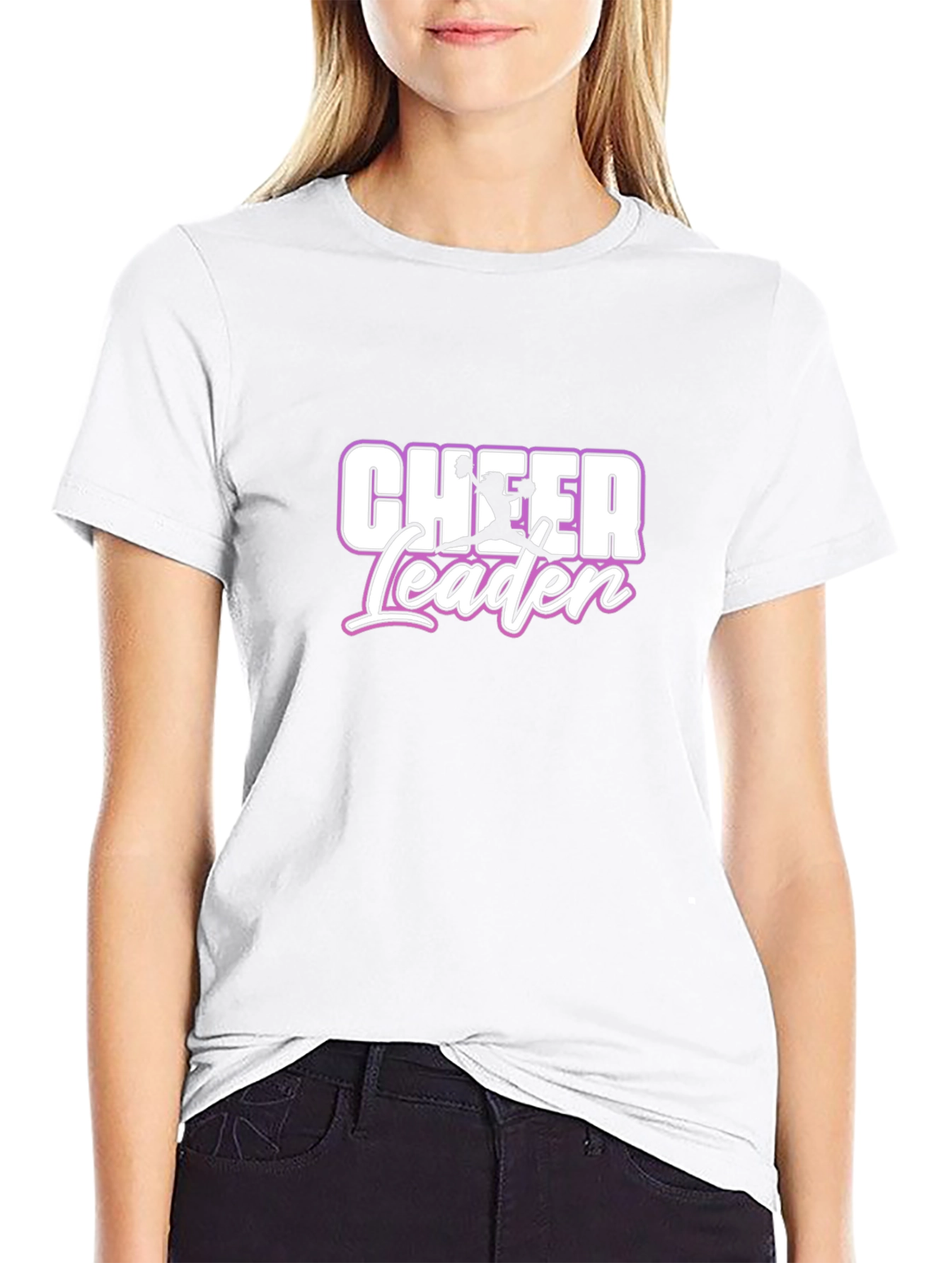 Cheerleader Graphic Tee - Black