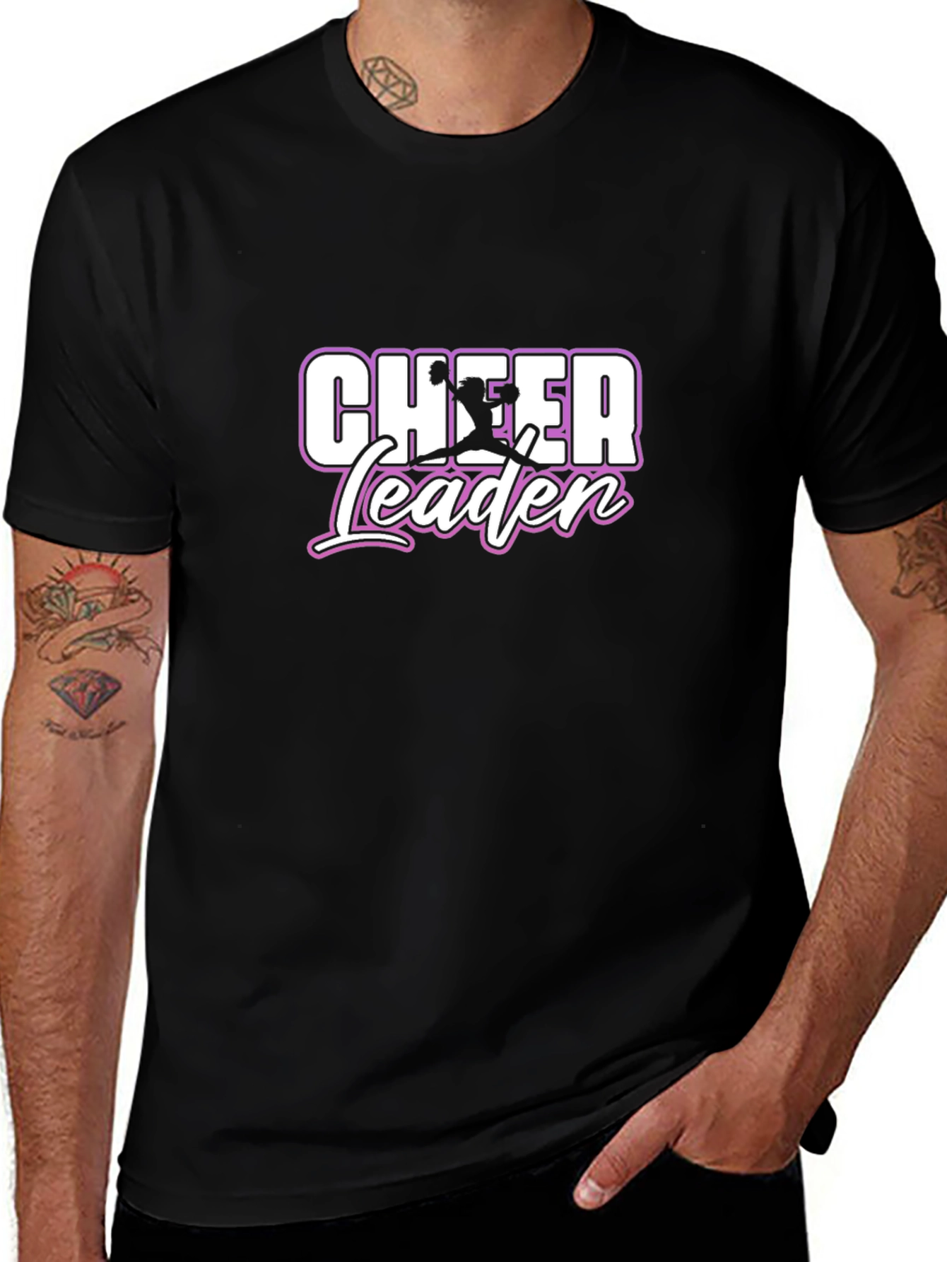Cheerleader Graphic Tee - Black