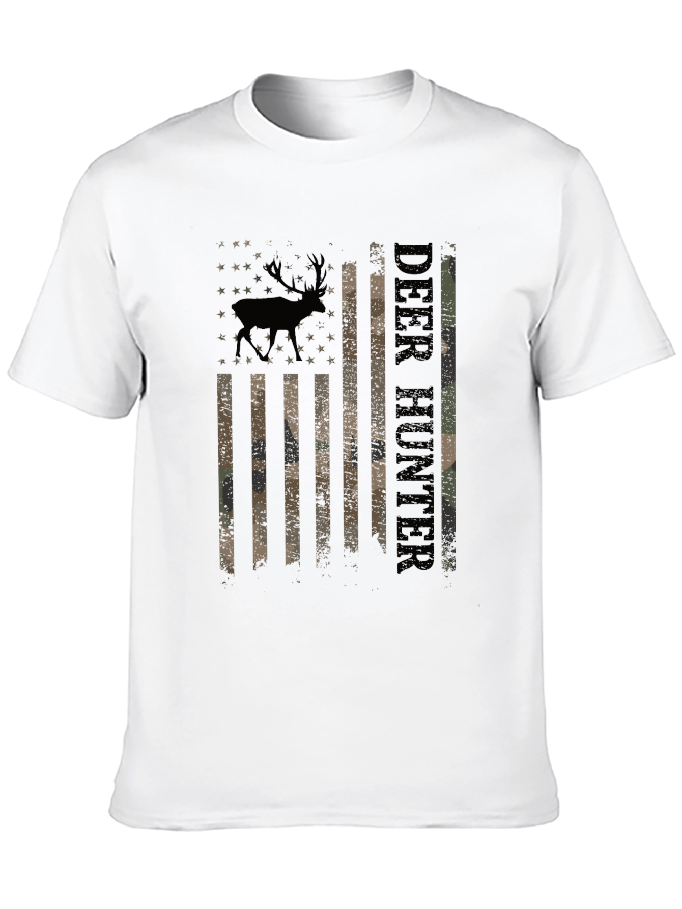 Deer Hunter Flag Graphic Tee - Black