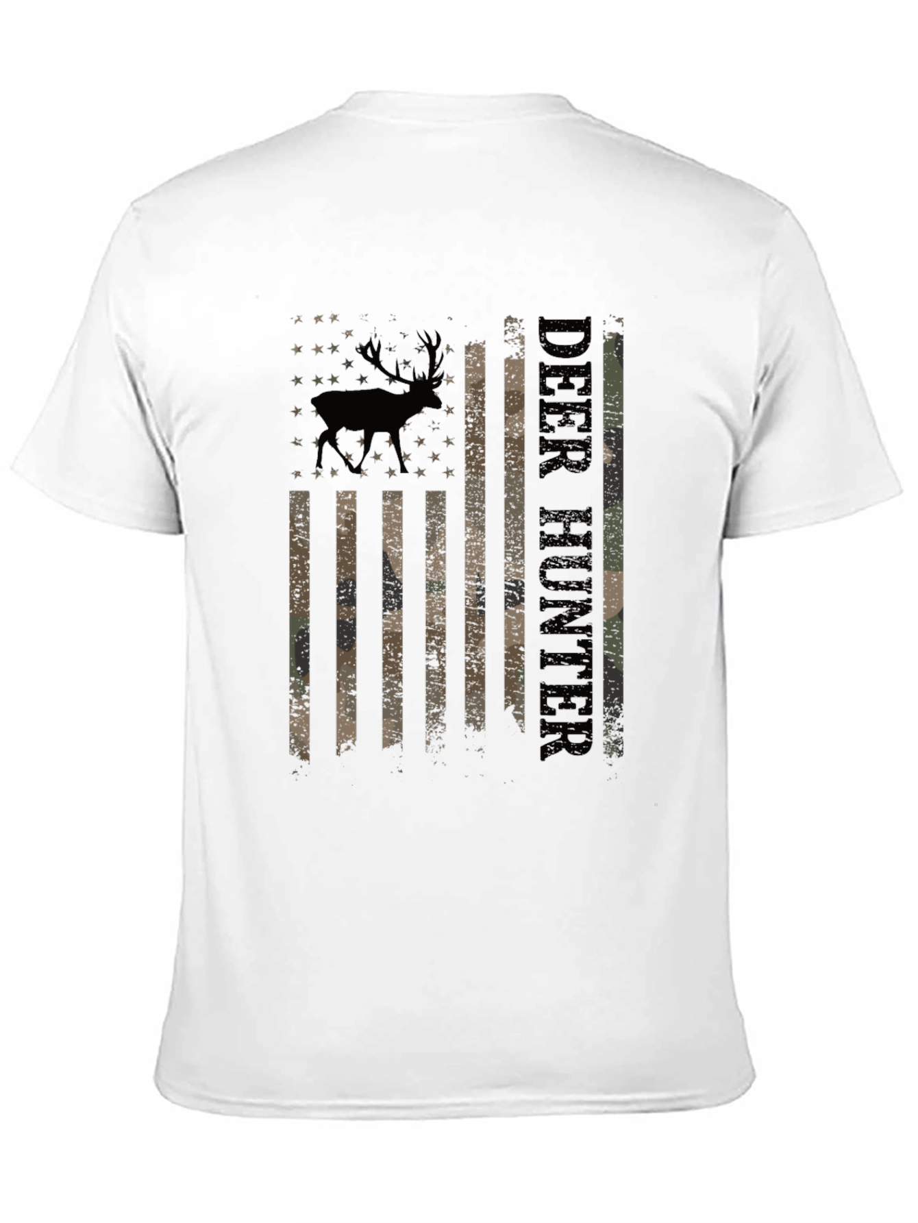 Deer Hunter Flag Graphic Tee - Black