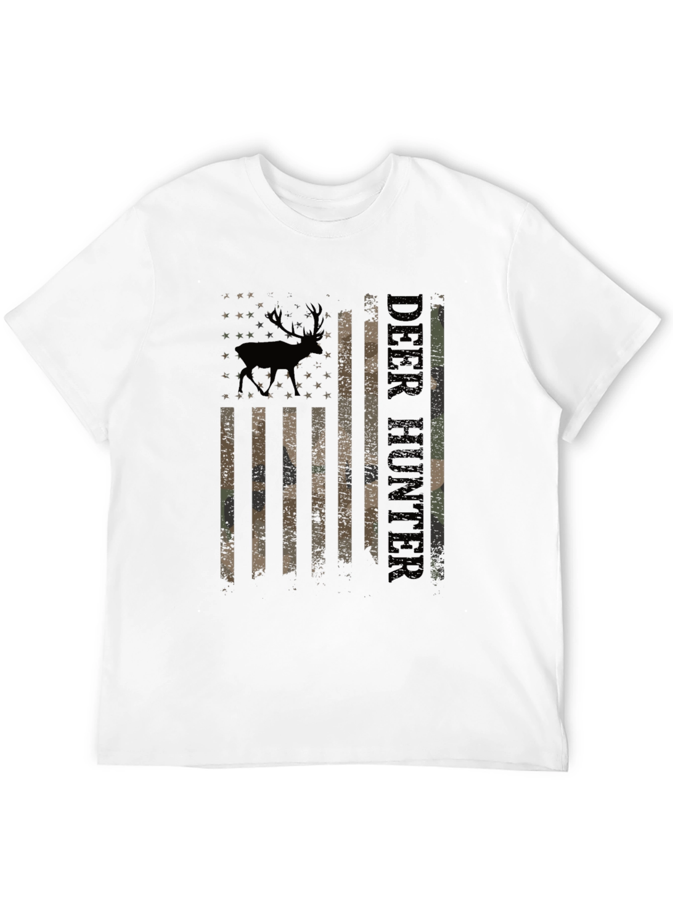 Deer Hunter Flag Graphic Tee - Black