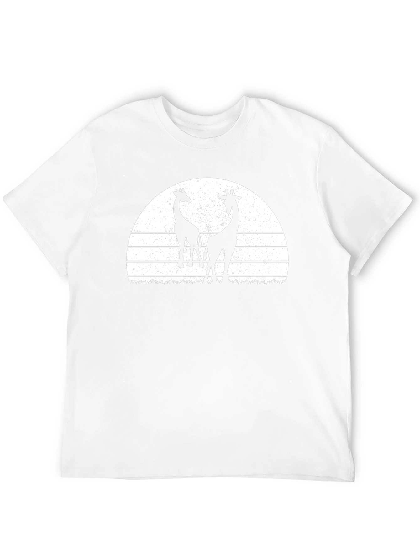 Giraffe Silhouette Sunset Graphic Tee - Black