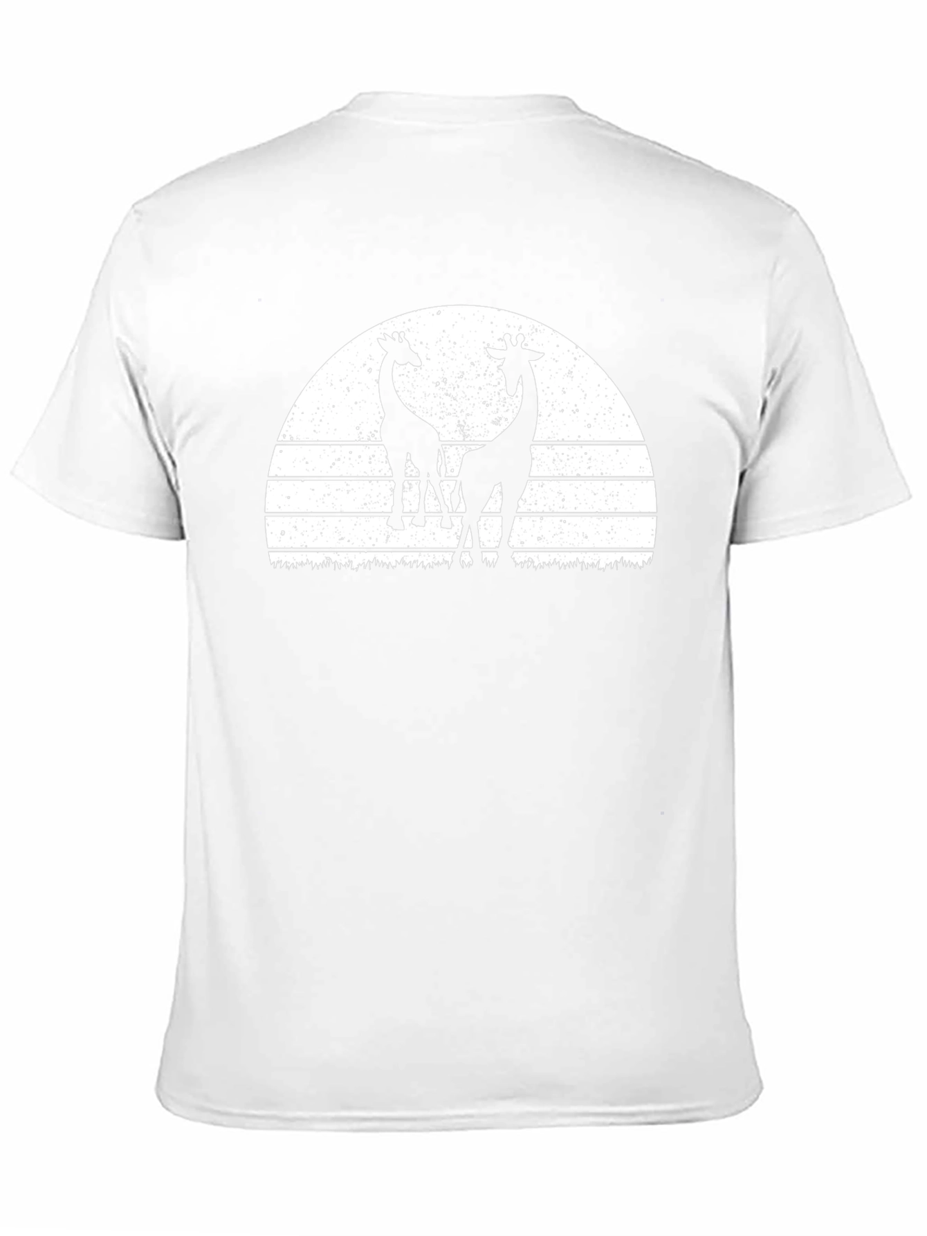 Giraffe Silhouette Sunset Graphic Tee - Black