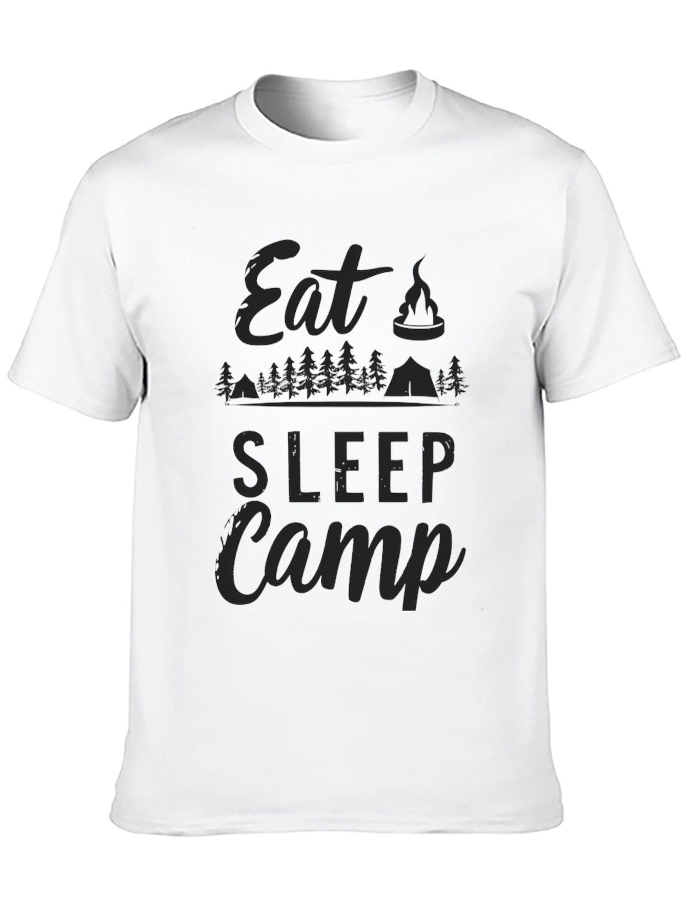 Eat Sleep Camp Graphic Tee - Black Camping T-Shirt