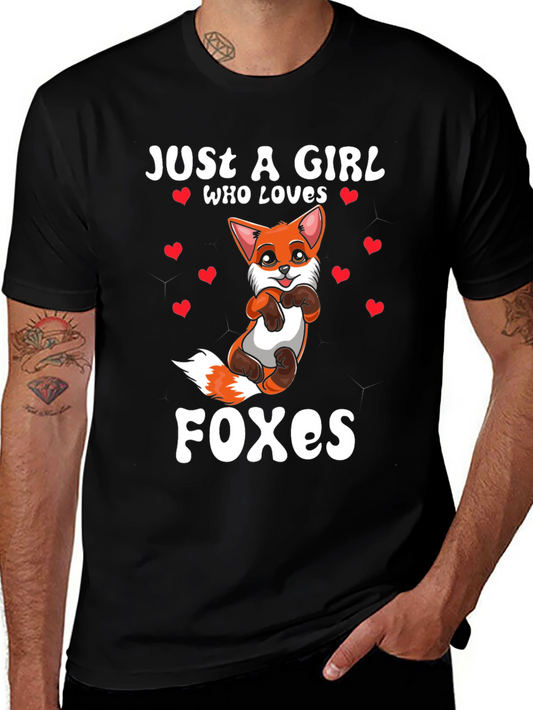 Just A Girl Who Loves Foxes T-Shirt - Cute Fox Design