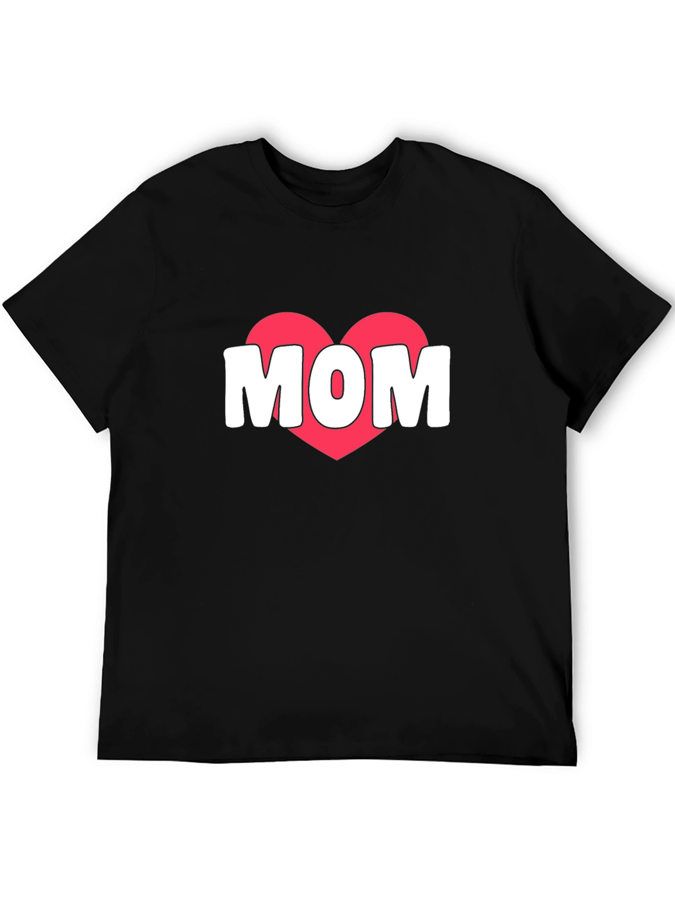 Mom Heart Graphic T-Shirt - Black