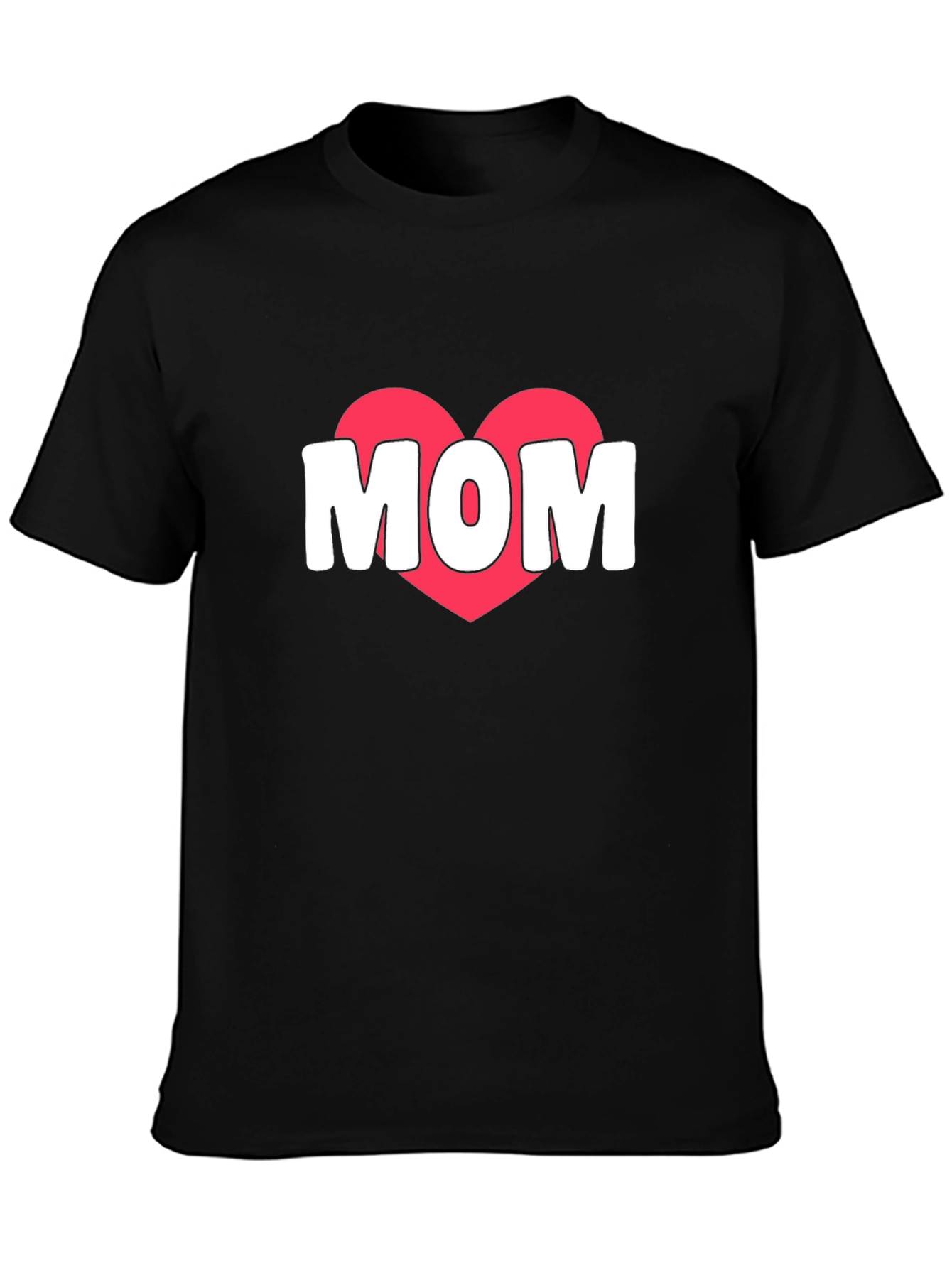 Mom Heart Graphic T-Shirt - Black