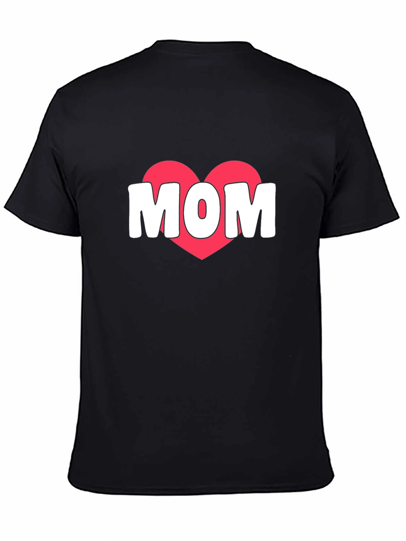 Mom Heart Graphic T-Shirt - Black