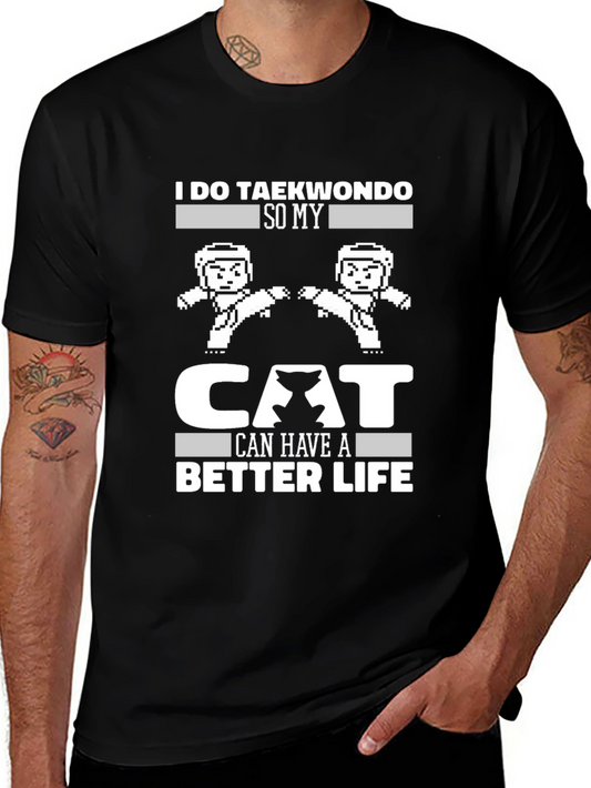 Taekwondo Cat Life T-Shirt Funny Martial Arts Tee
