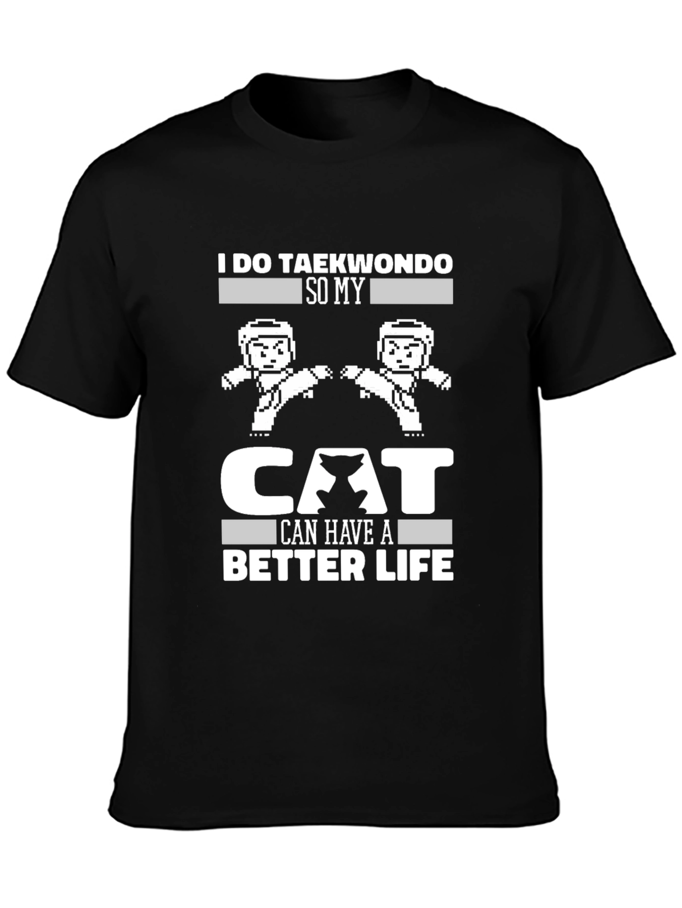 Taekwondo Cat Life T-Shirt Funny Martial Arts Tee