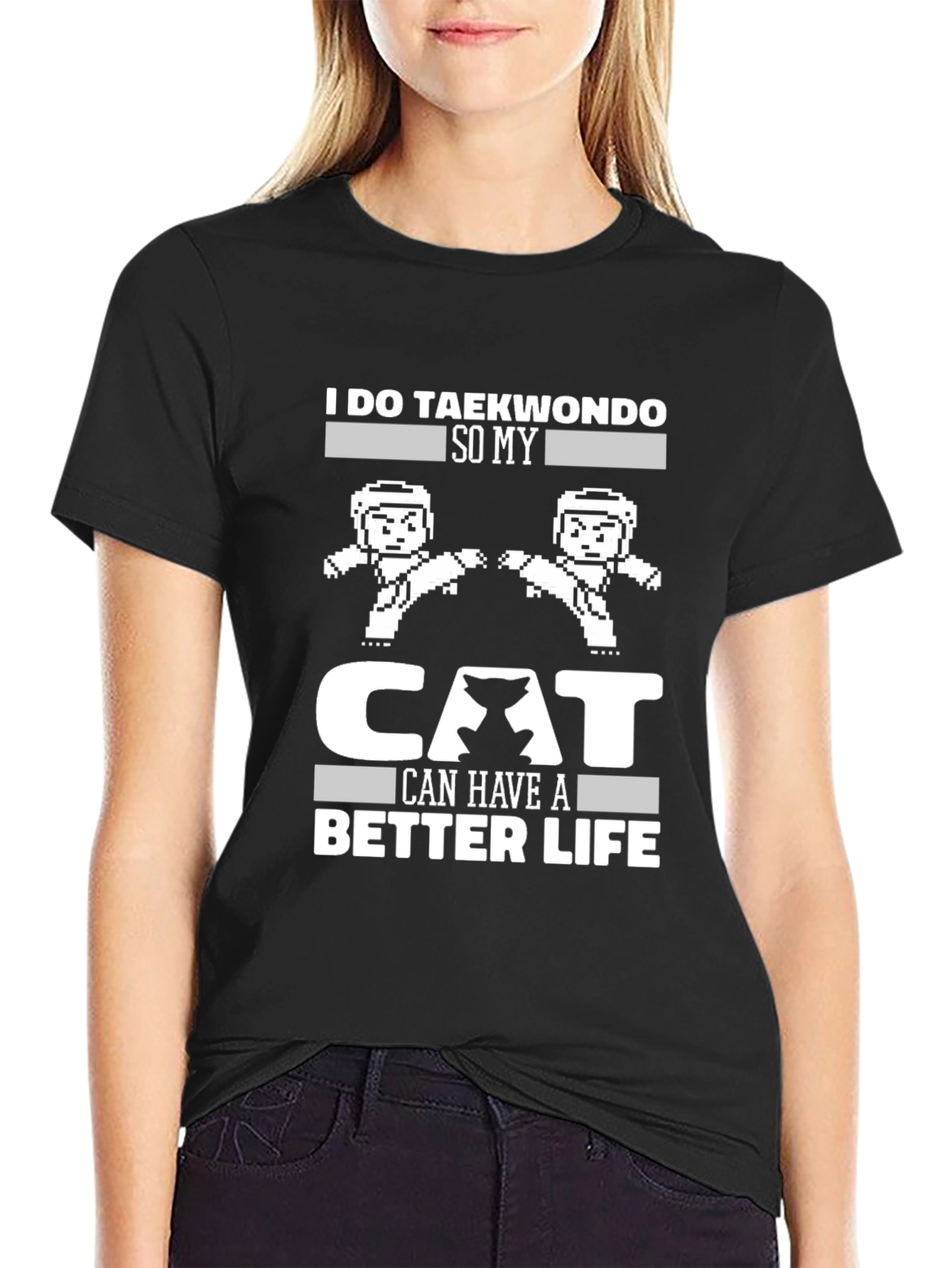 Taekwondo Cat Life T-Shirt Funny Martial Arts Tee