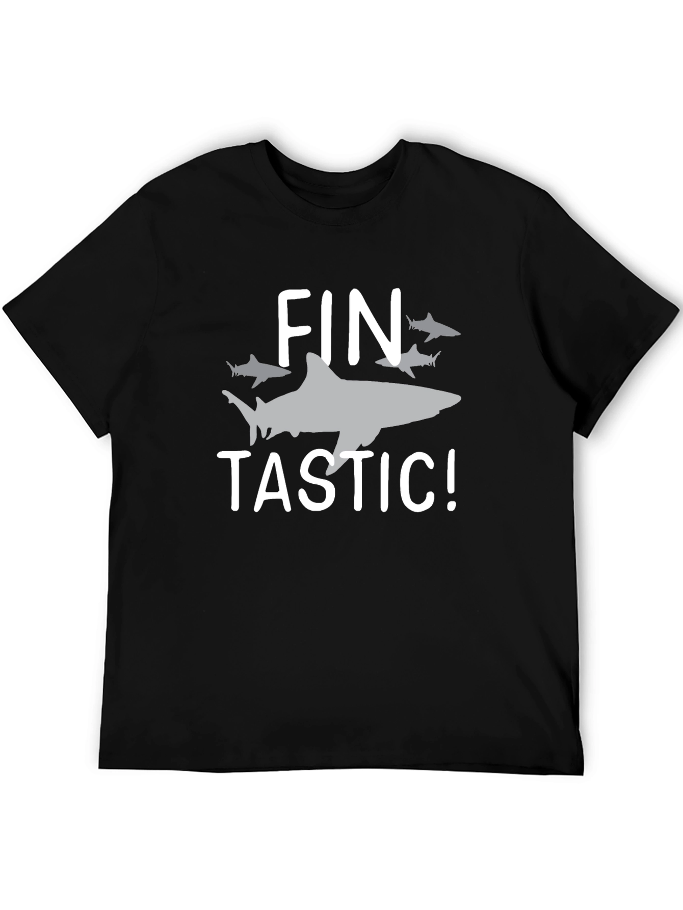 Fin-tastic Shark Graphic T-Shirt - Black Cotton Tee