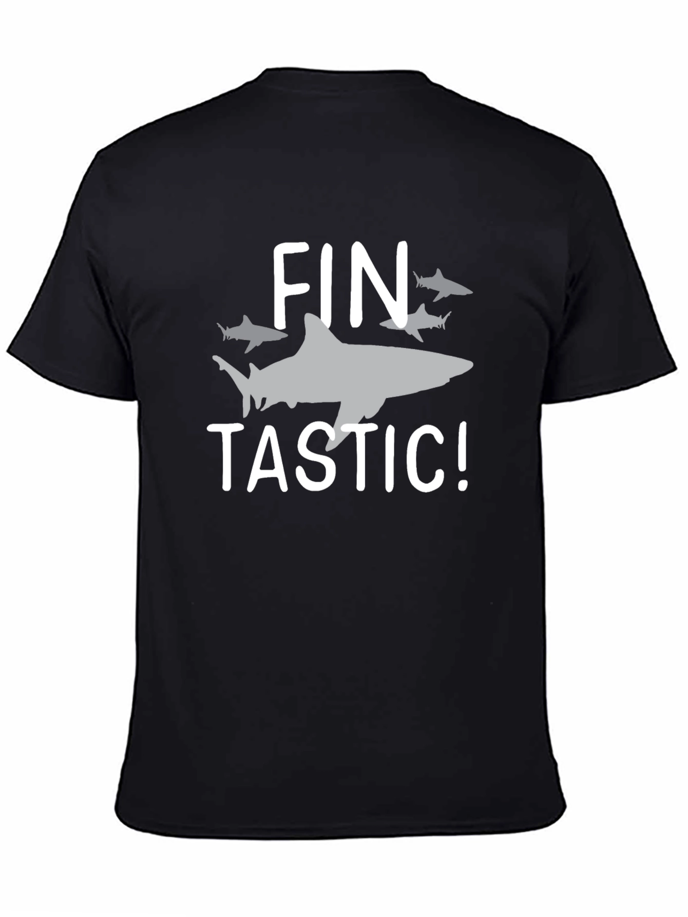 Fin-tastic Shark Graphic T-Shirt - Black Cotton Tee