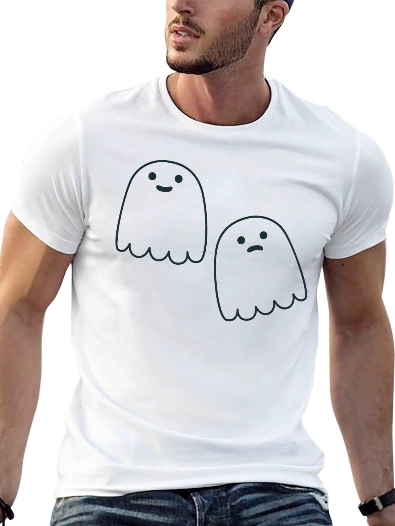 Ghost Duo Graphic Tee - Spooky Season Style
