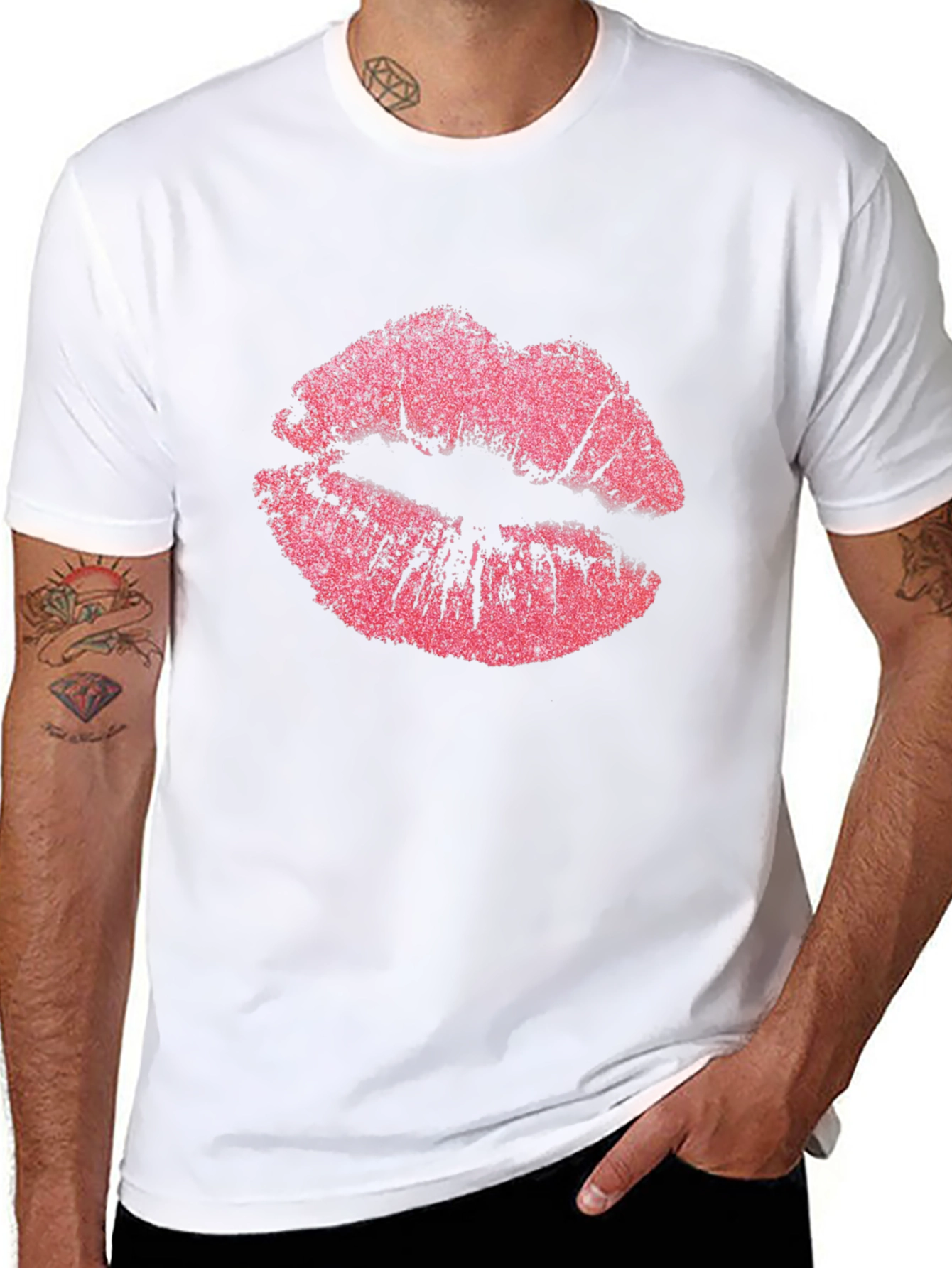 Kiss Print Black T-Shirt