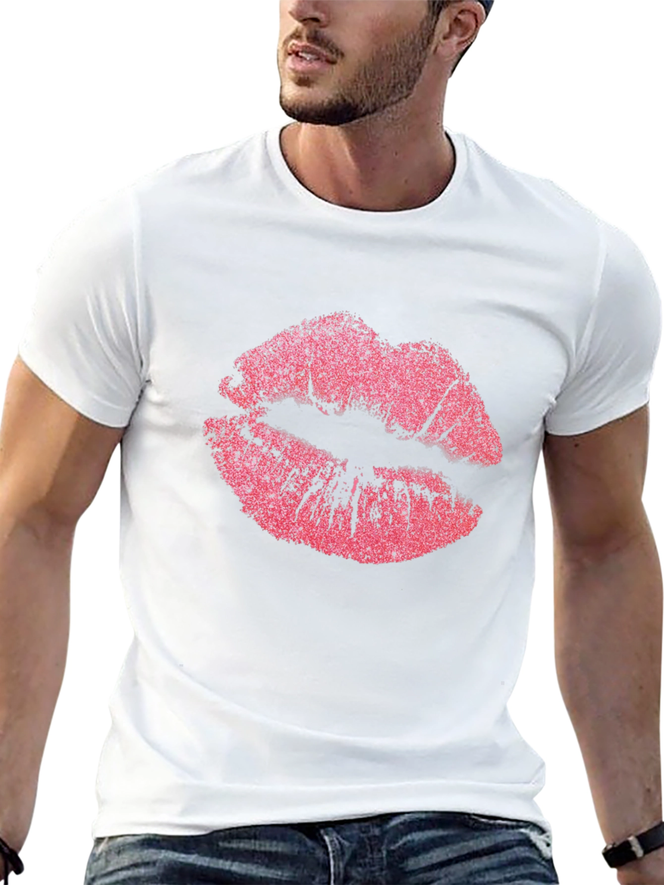 Kiss Print Black T-Shirt