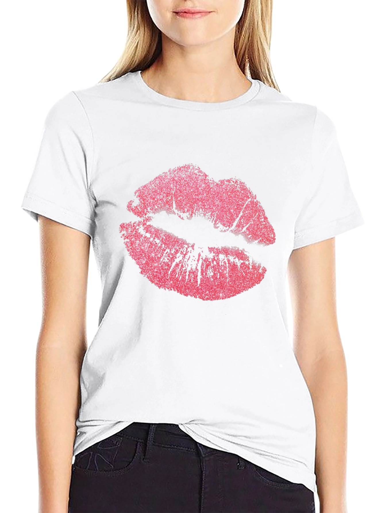 Kiss Print Black T-Shirt