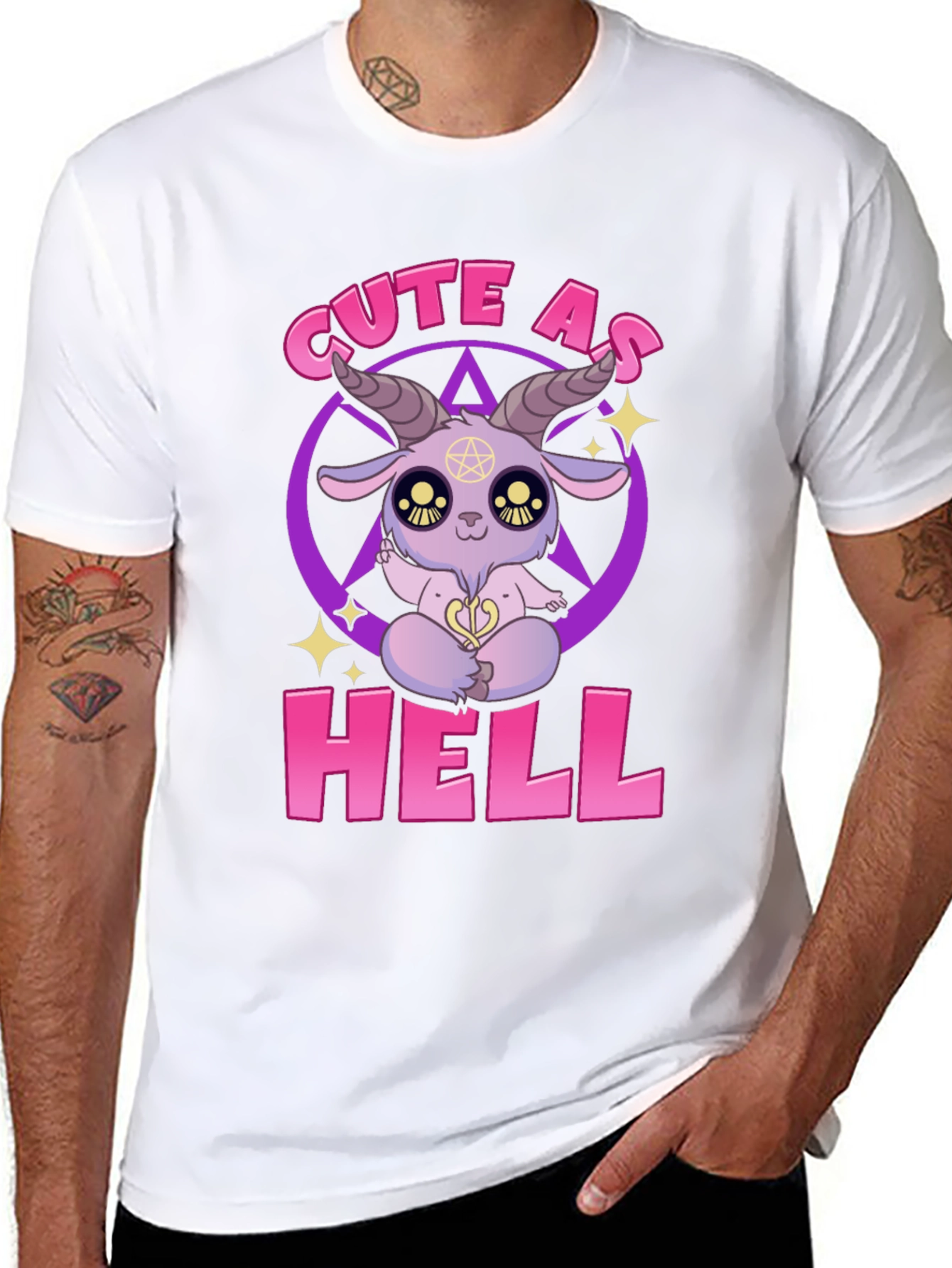 Cute As Hell T-Shirt - Baphomet Cartoon Design