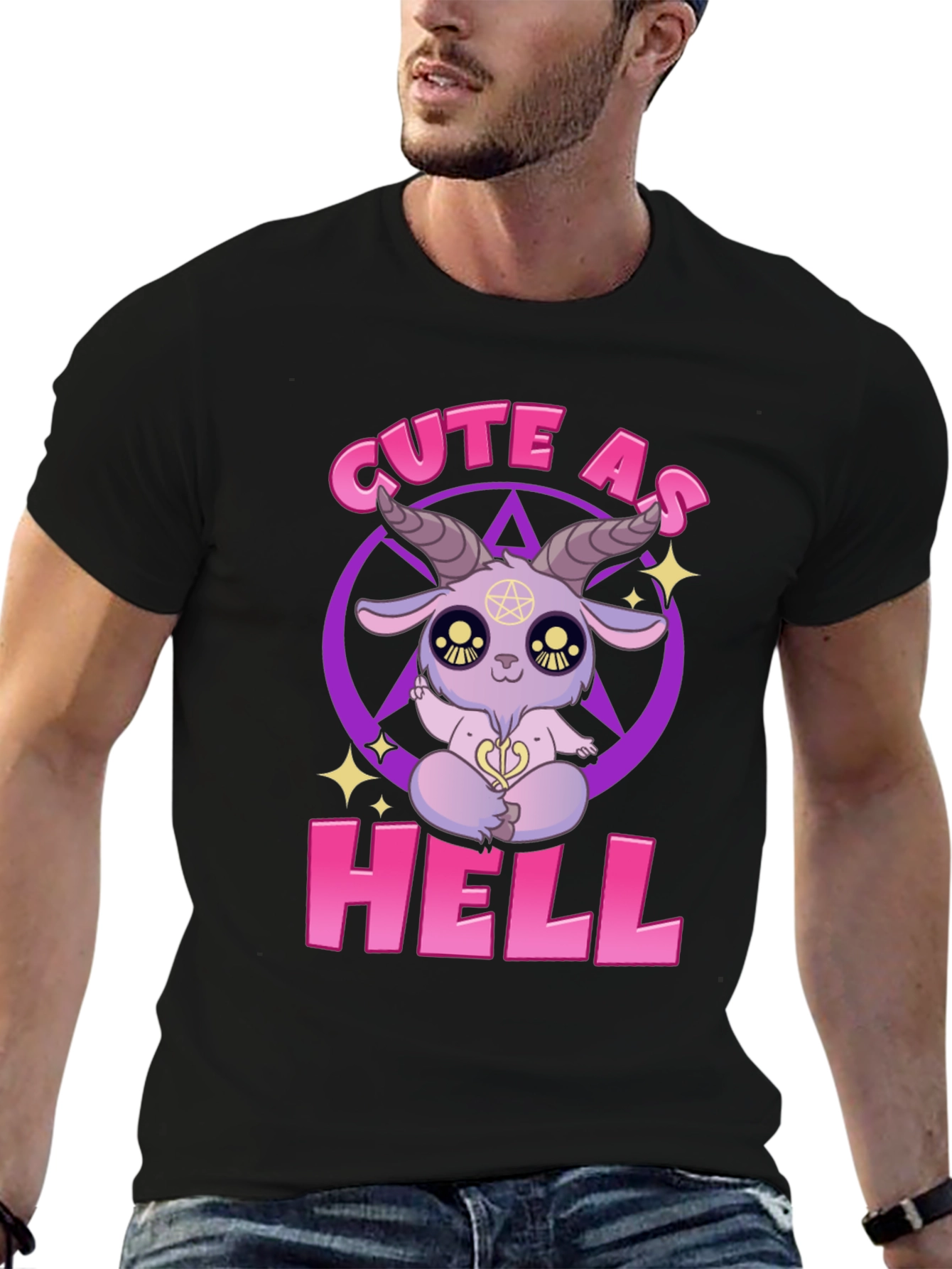 Cute As Hell T-Shirt - Baphomet Cartoon Design