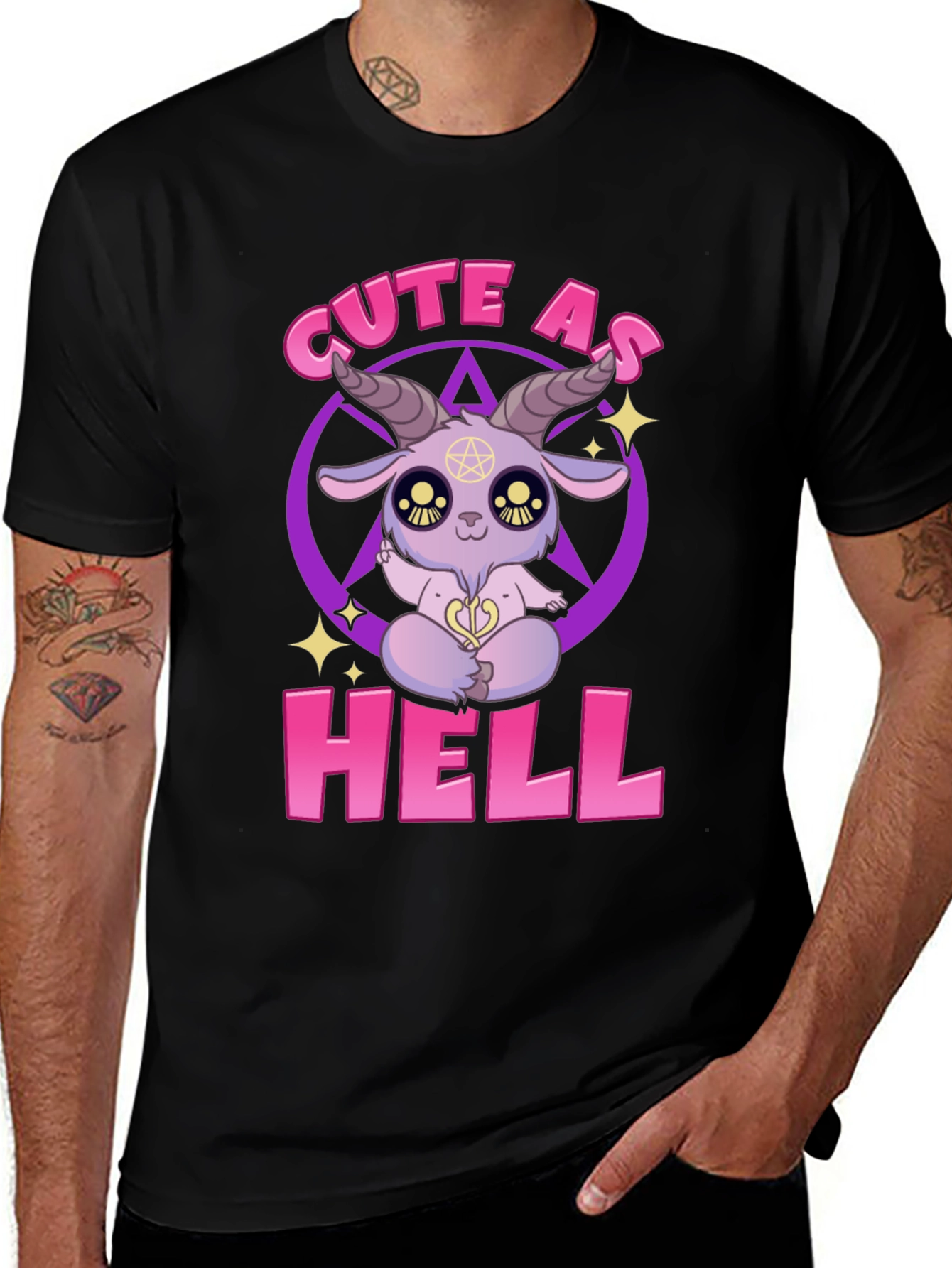 Cute As Hell T-Shirt - Baphomet Cartoon Design