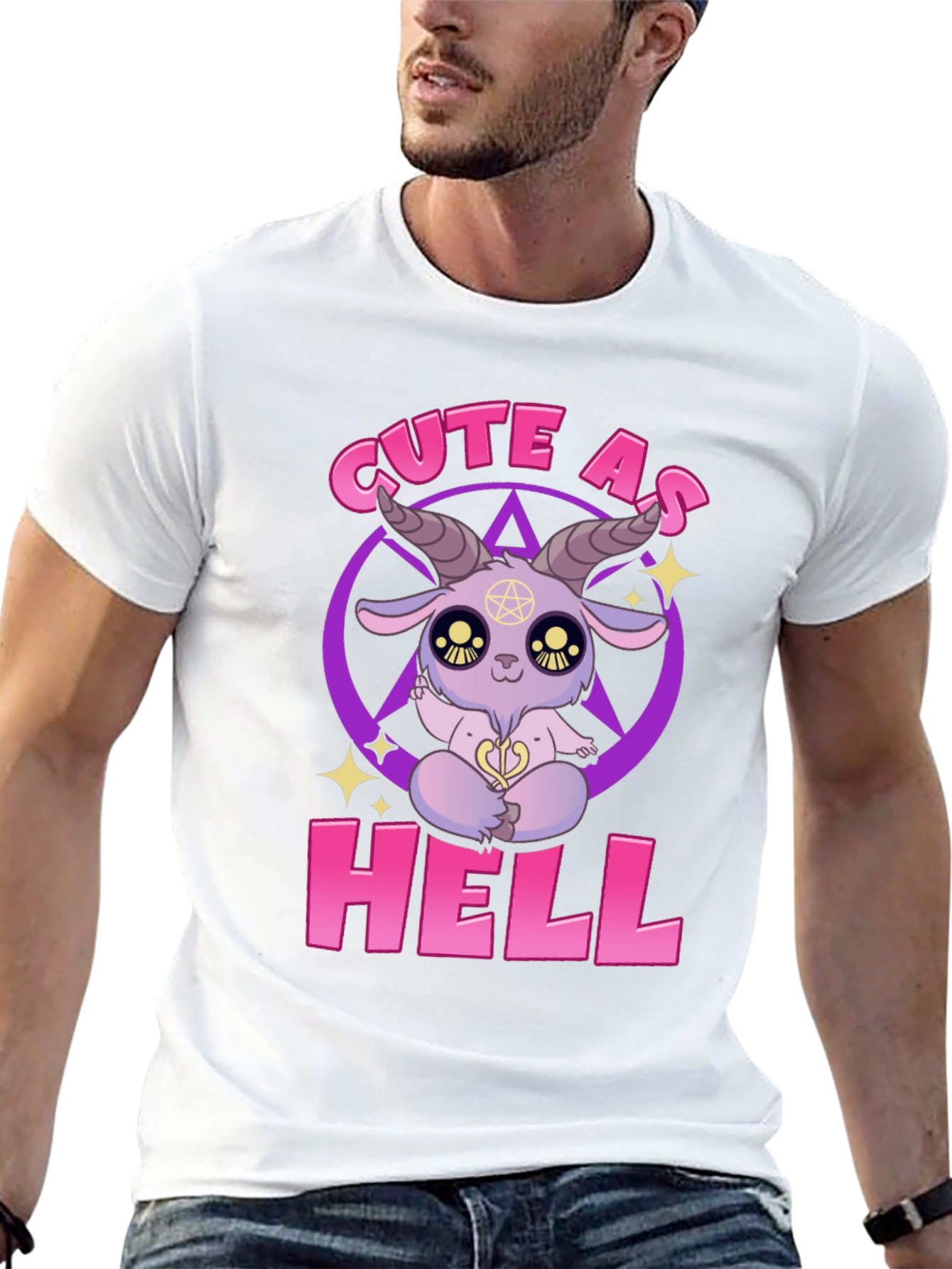 Cute As Hell T-Shirt - Baphomet Cartoon Design