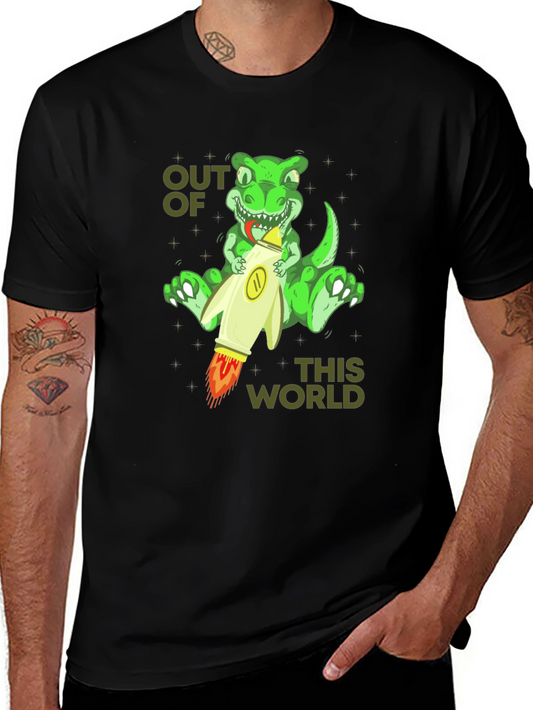 Dinosaur Rocket T-Shirt - Out of This World Design