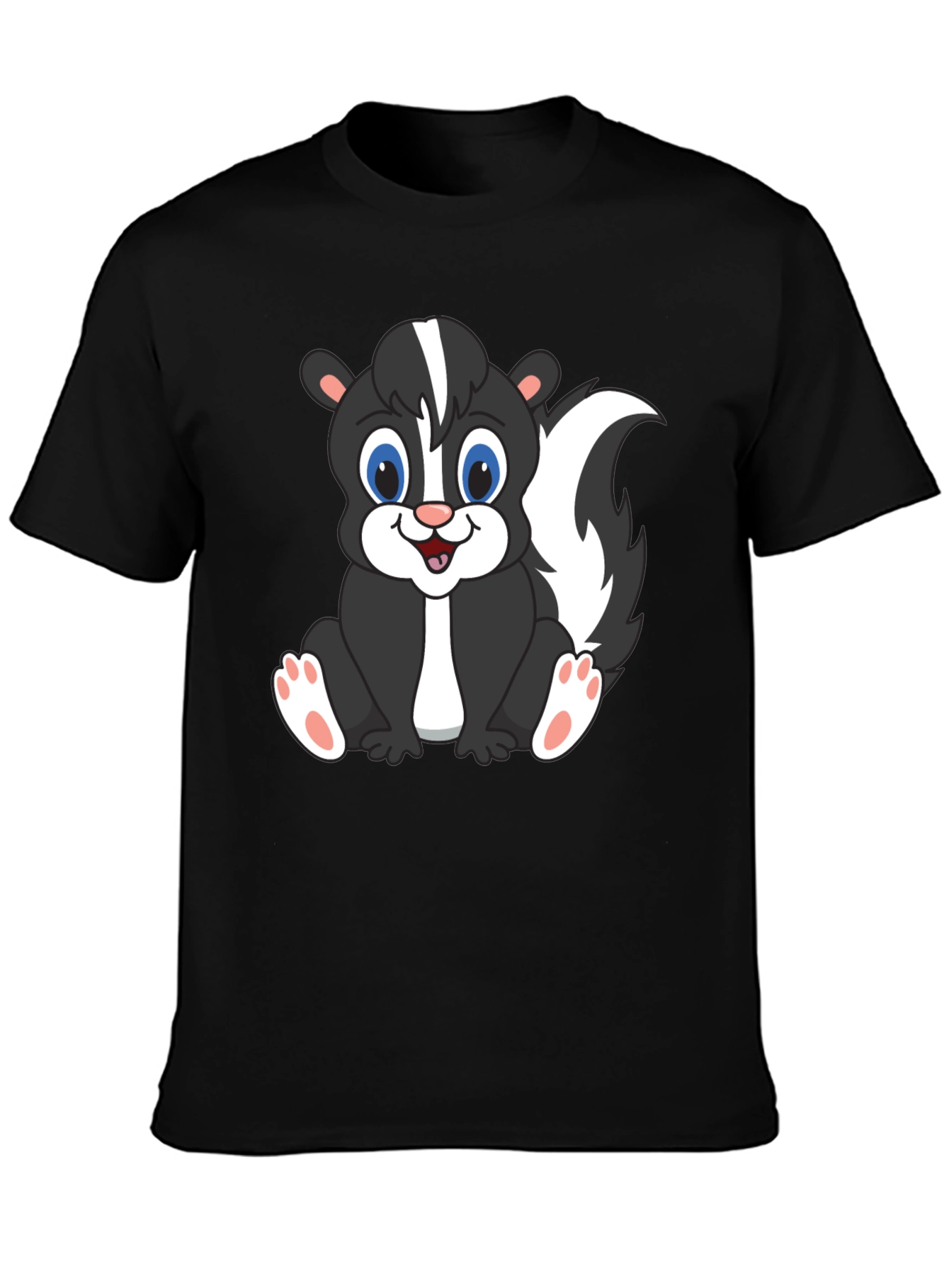 Cute Skunk Graphic T-Shirt - Black Unisex Tee