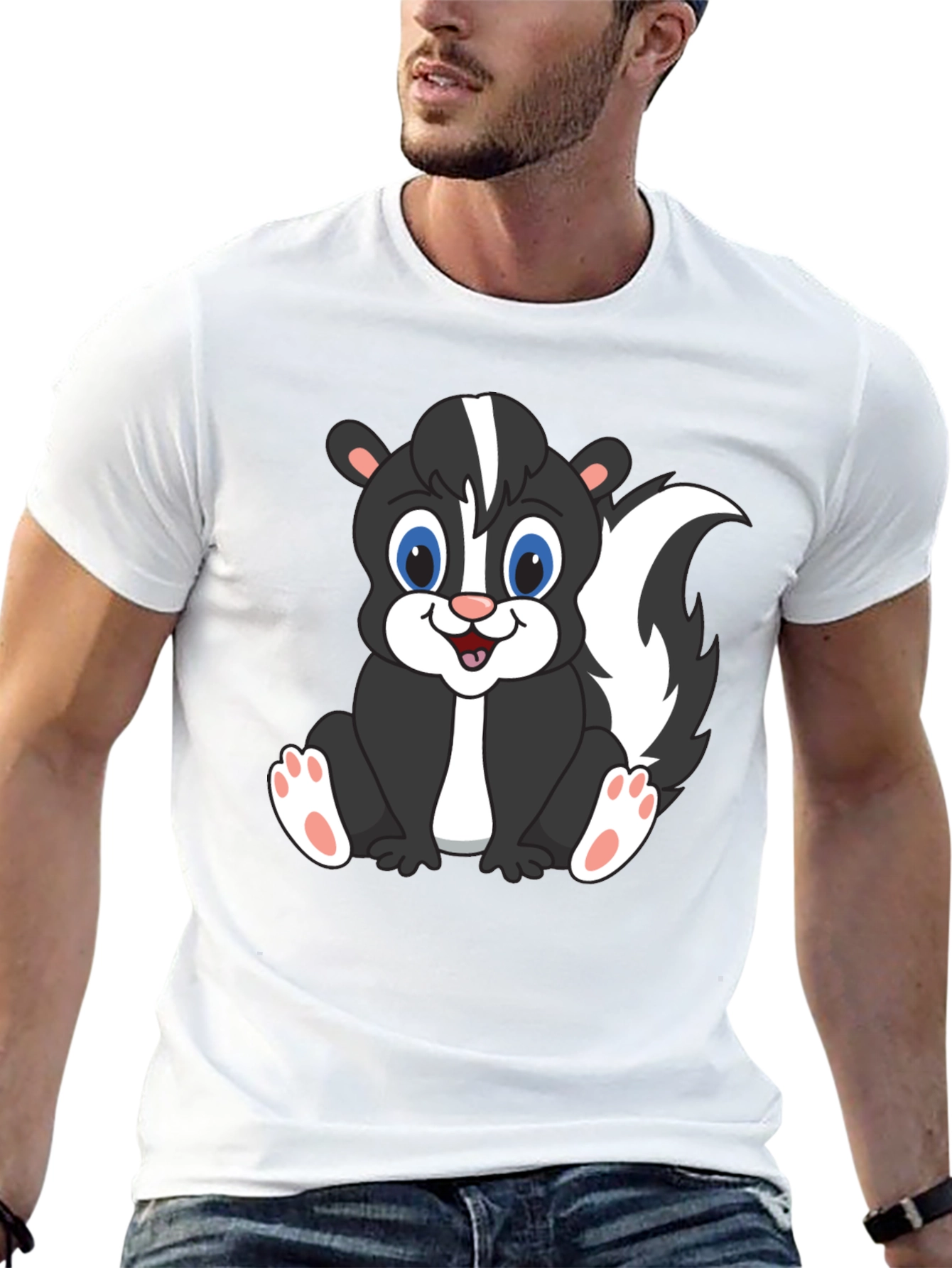 Cute Skunk Graphic T-Shirt - Black Unisex Tee