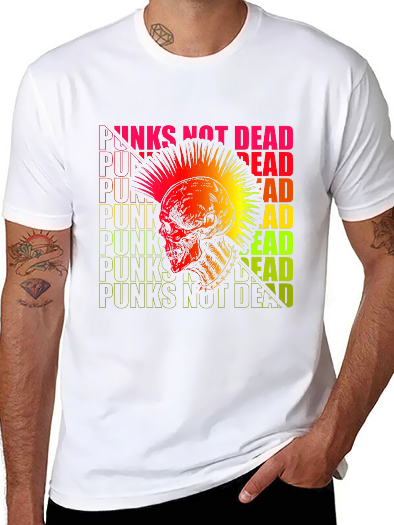 Punk Rock Skull Graphic Tee - Not Dead