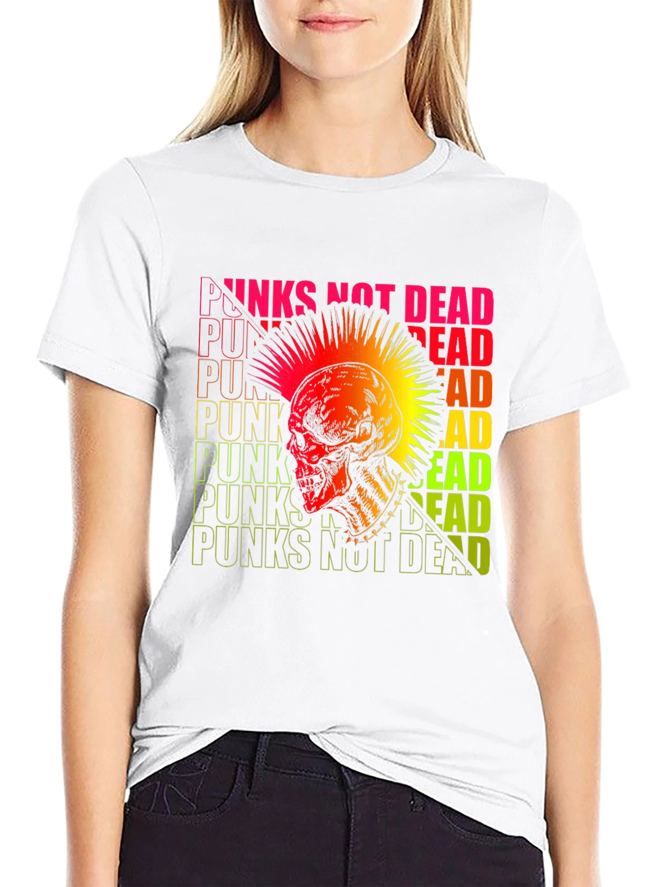 Punk Rock Skull Graphic Tee - Not Dead