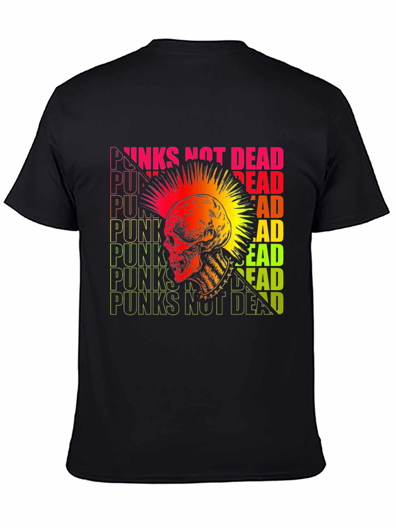 Punk Rock Skull Graphic Tee - Not Dead