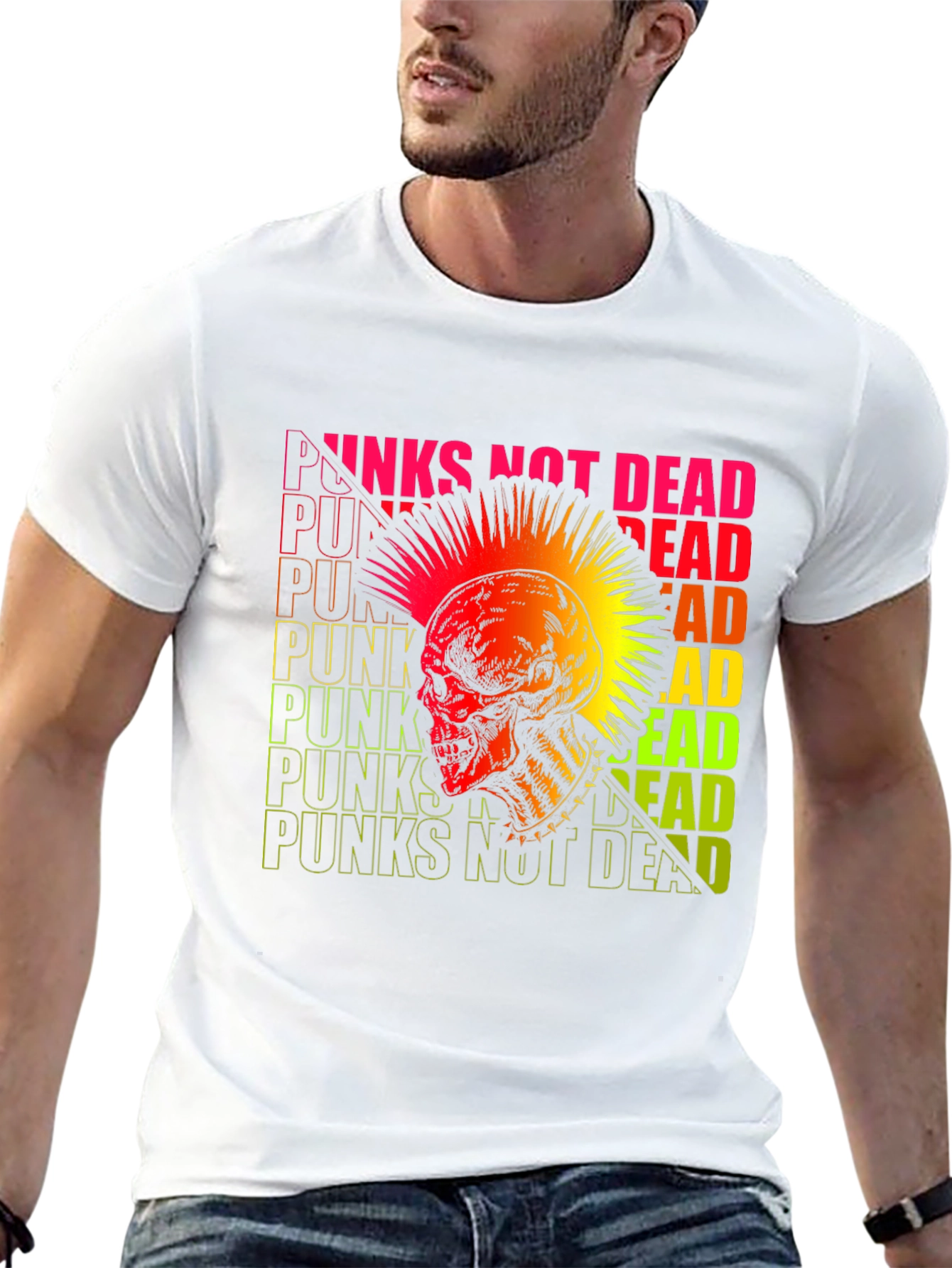 Punk Rock Skull Graphic Tee - Not Dead