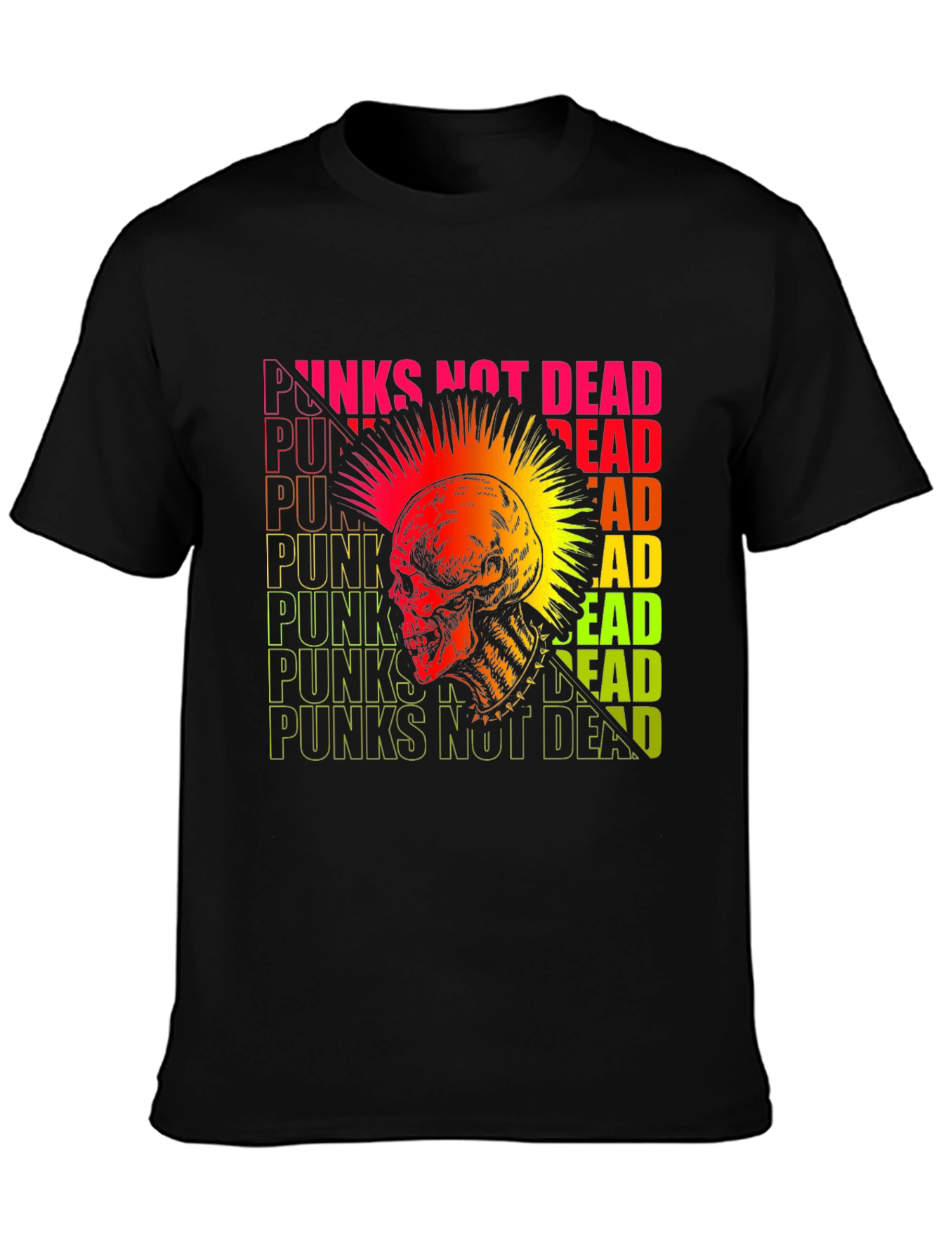 Punk Rock Skull Graphic Tee - Not Dead