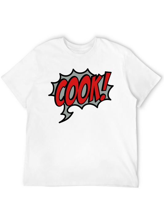 COOK! Comic Style Black T-Shirt