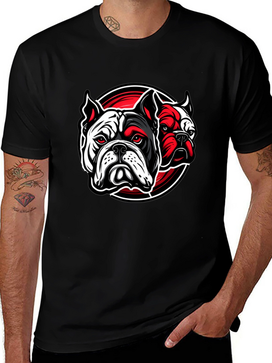 Bulldog Graphic Print Black T-Shirt