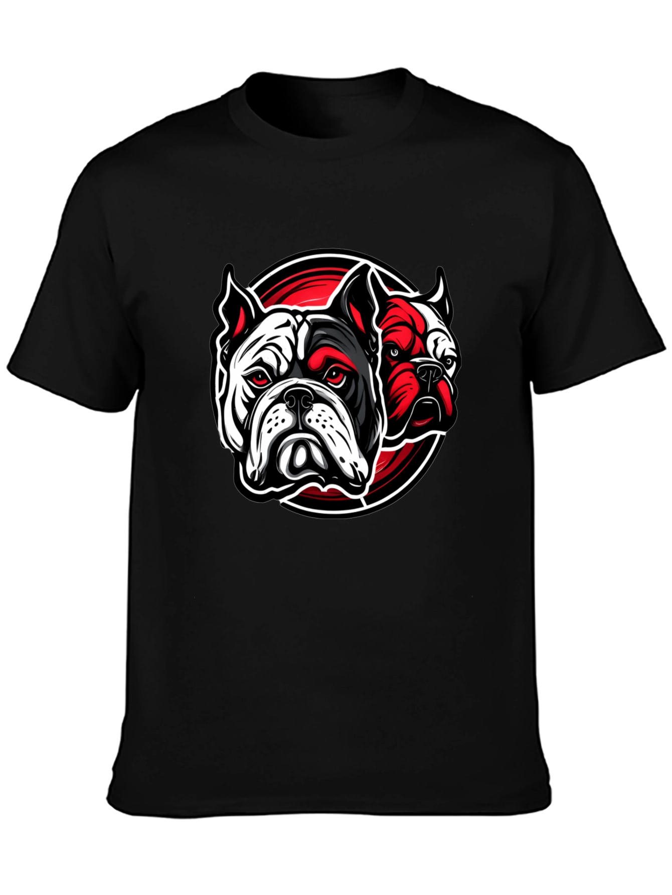 Bulldog Graphic Print Black T-Shirt