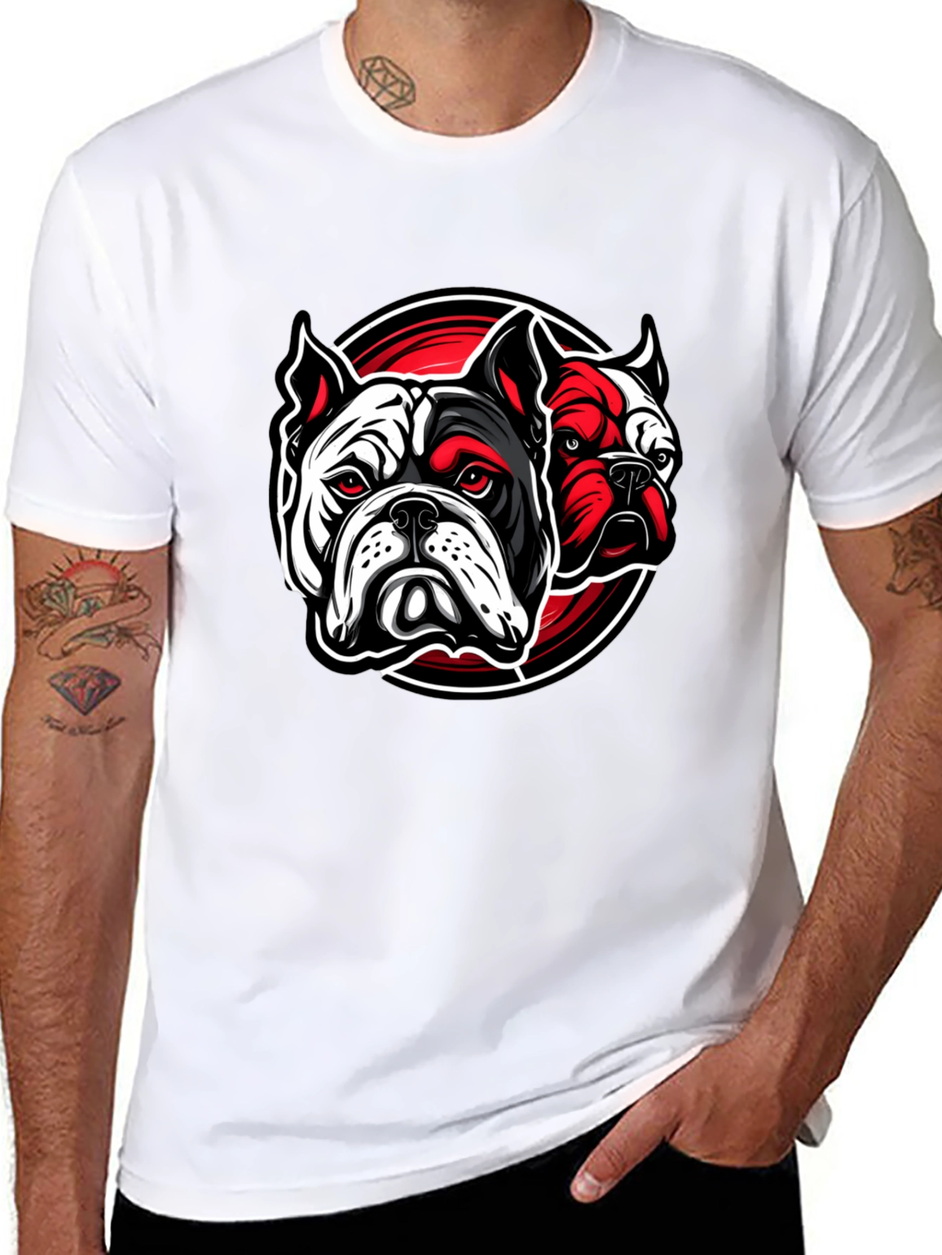 Bulldog Graphic Print Black T-Shirt