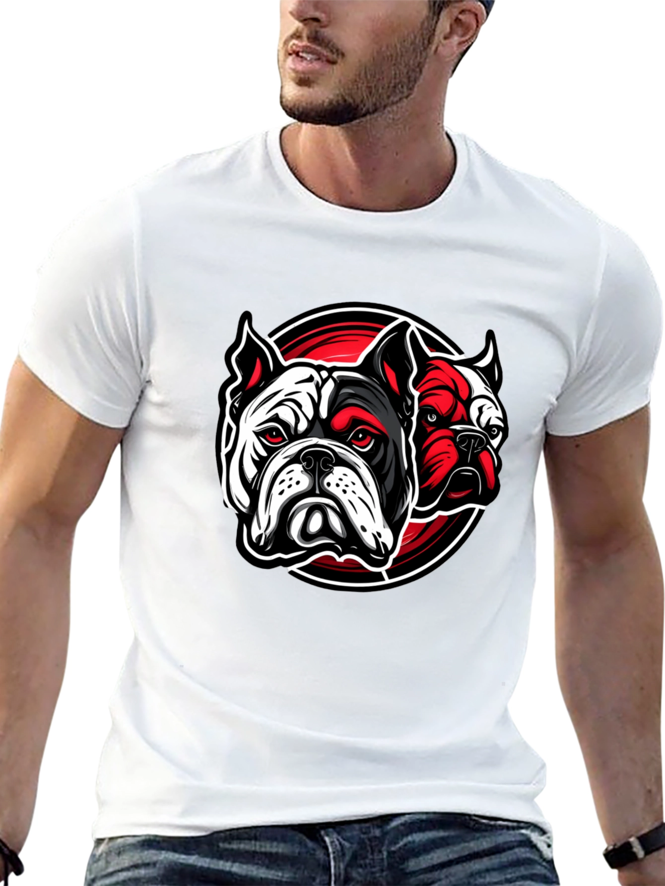 Bulldog Graphic Print Black T-Shirt