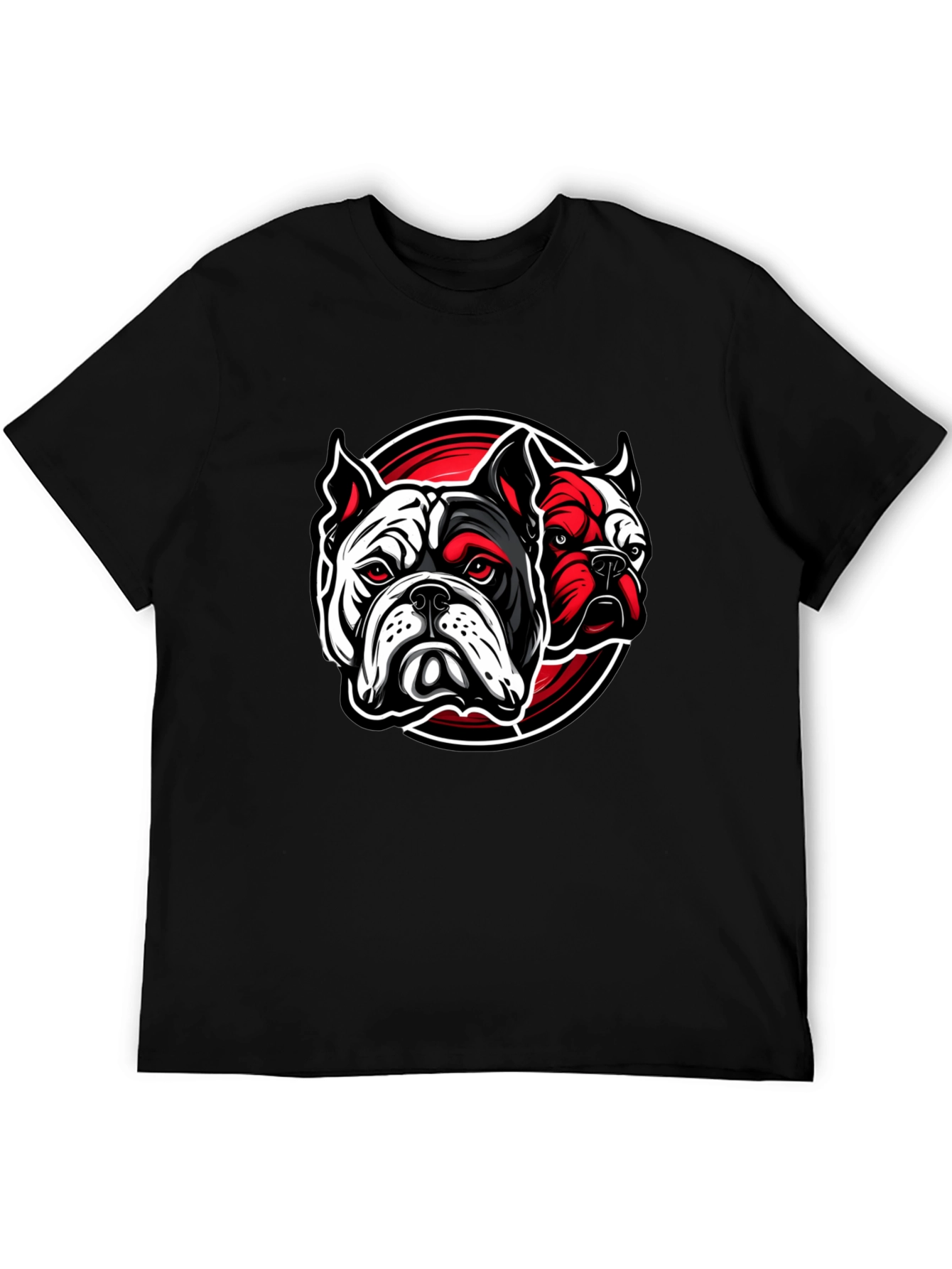Bulldog Graphic Print Black T-Shirt