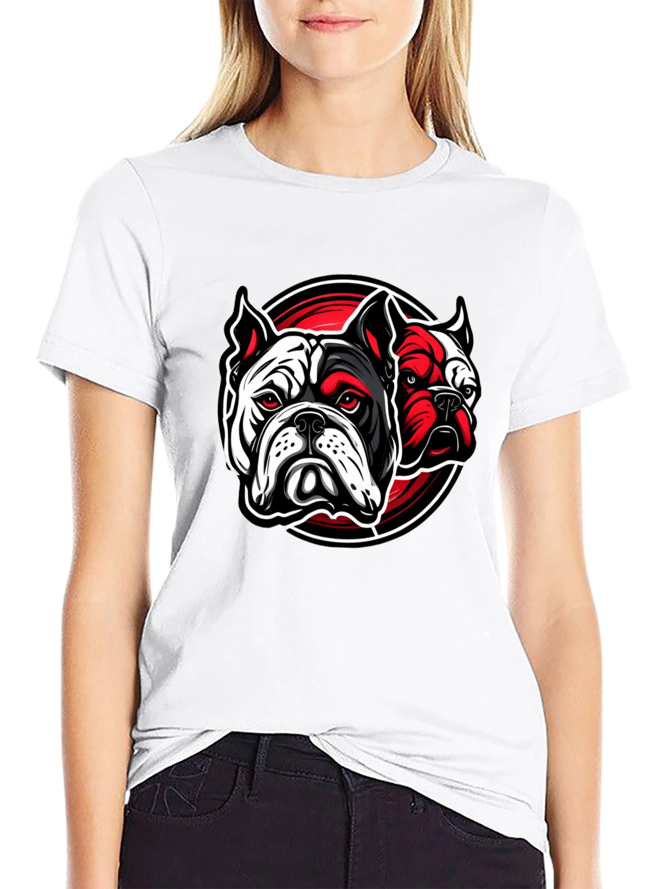 Bulldog Graphic Print Black T-Shirt