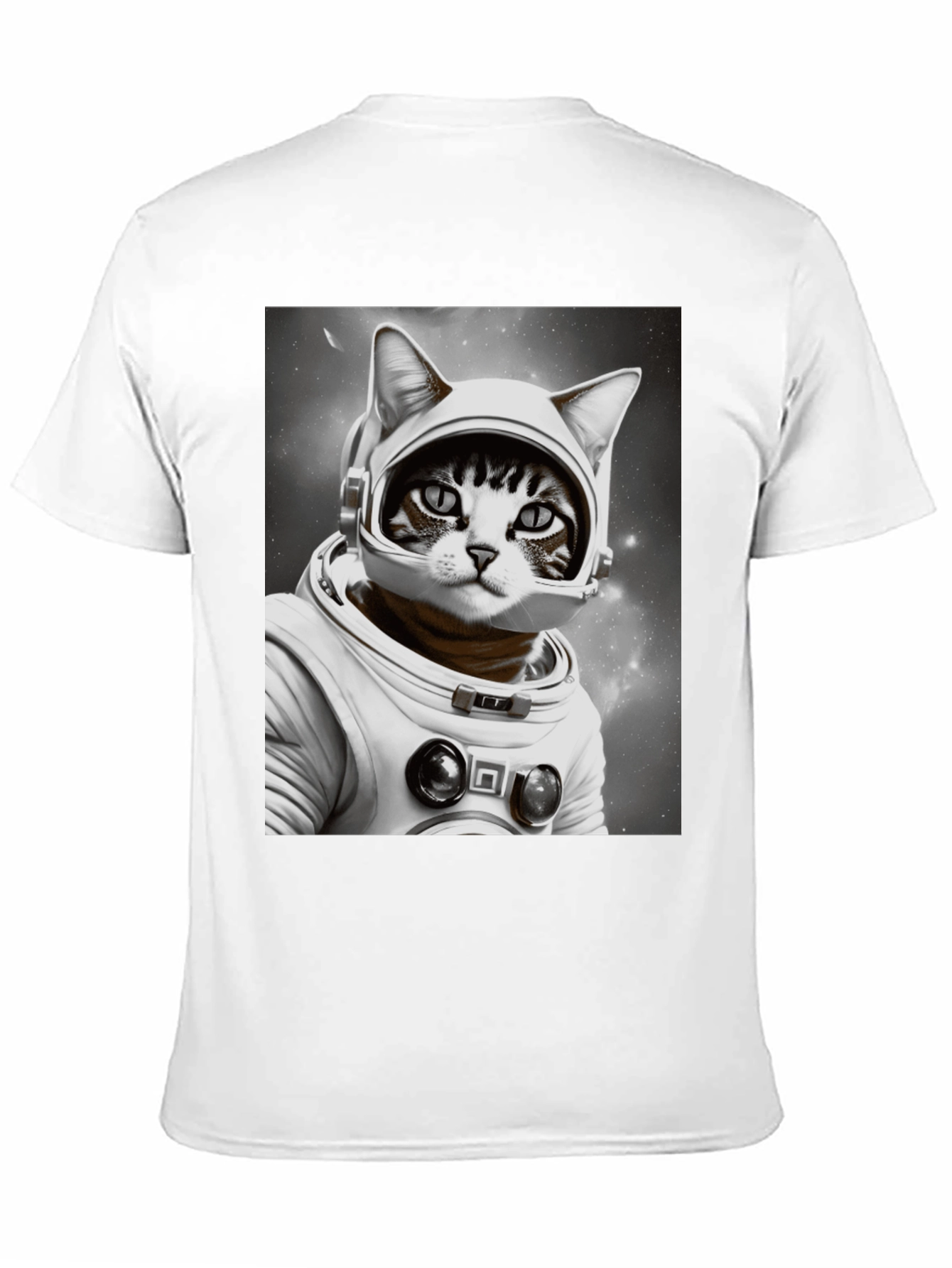 Cat Astronaut Graphic T-Shirt - Black Unisex Tee