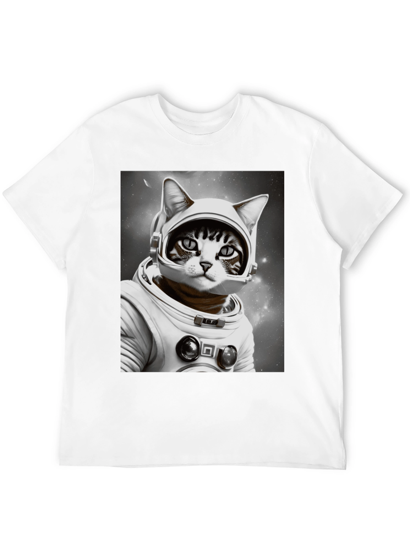 Cat Astronaut Graphic T-Shirt - Black Unisex Tee