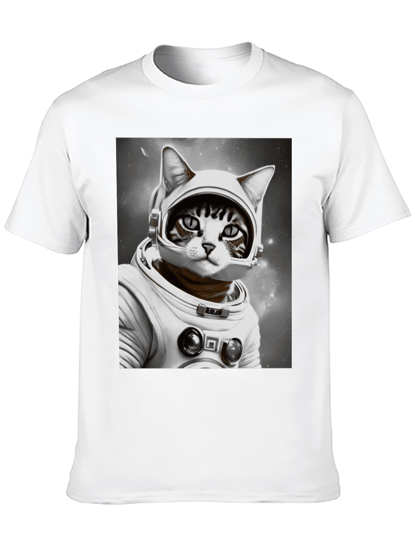 Cat Astronaut Graphic T-Shirt - Black Unisex Tee