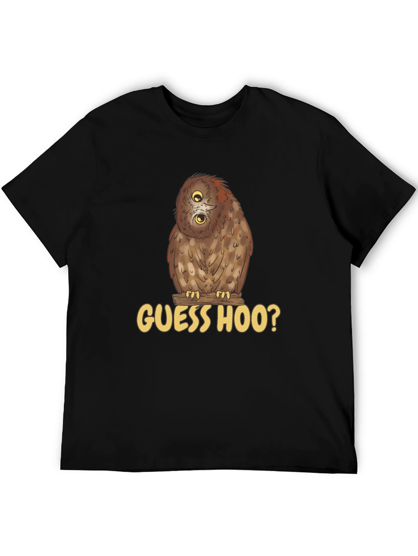 Guess Hoo? Owl Graphic Black T-Shirt