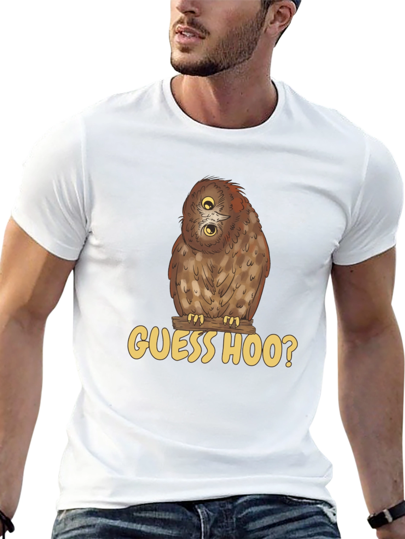 Guess Hoo? Owl Graphic Black T-Shirt