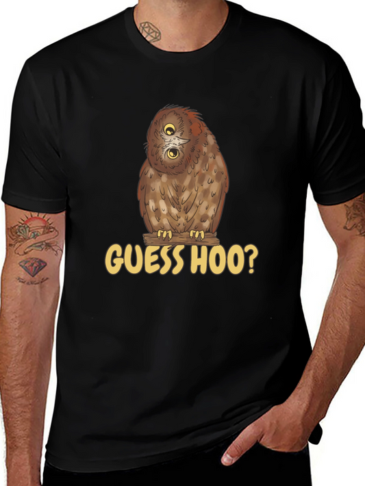 Guess Hoo? Owl Graphic Black T-Shirt