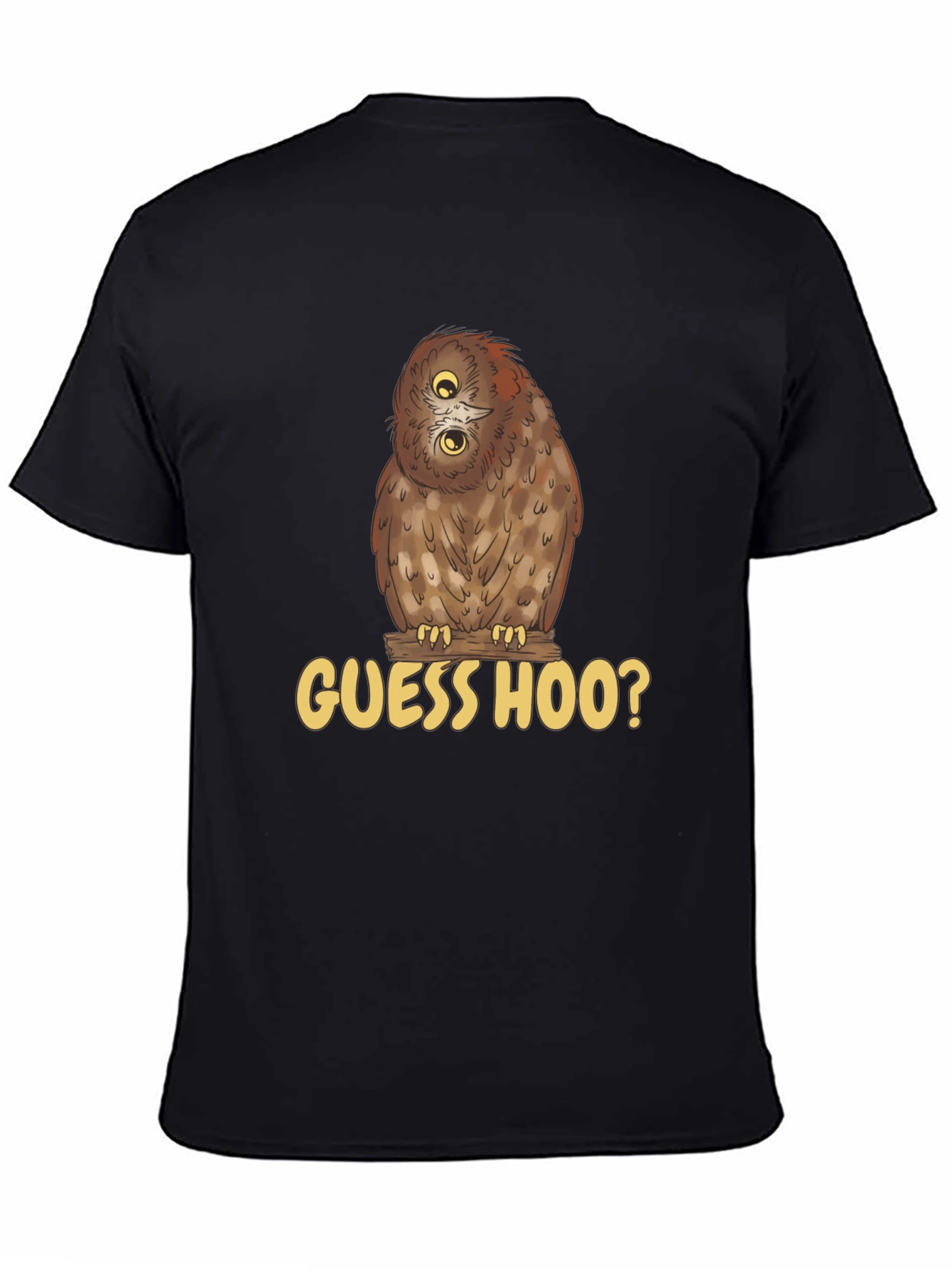 Guess Hoo? Owl Graphic Black T-Shirt